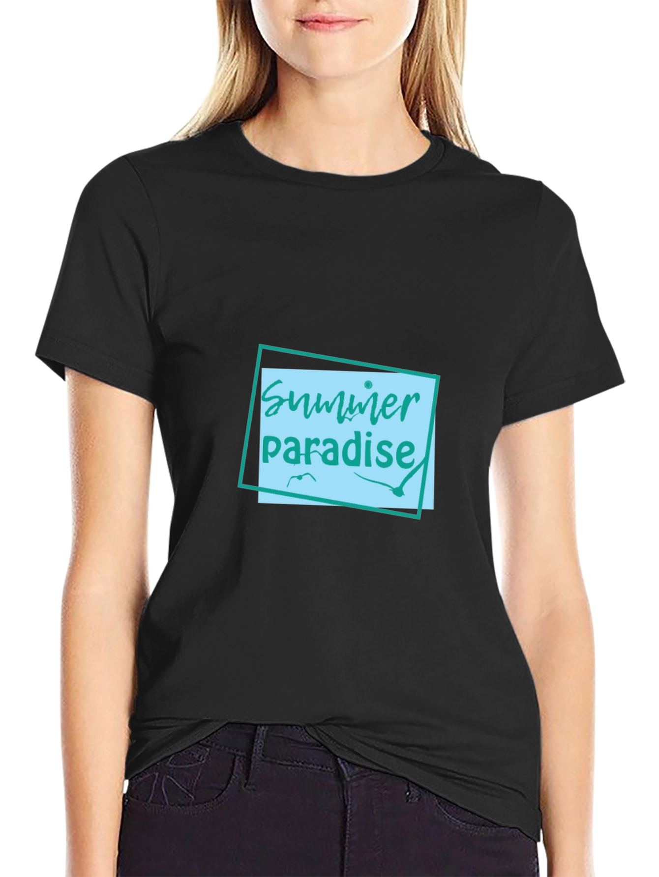 Summer Paradise Graphic Tee - Black