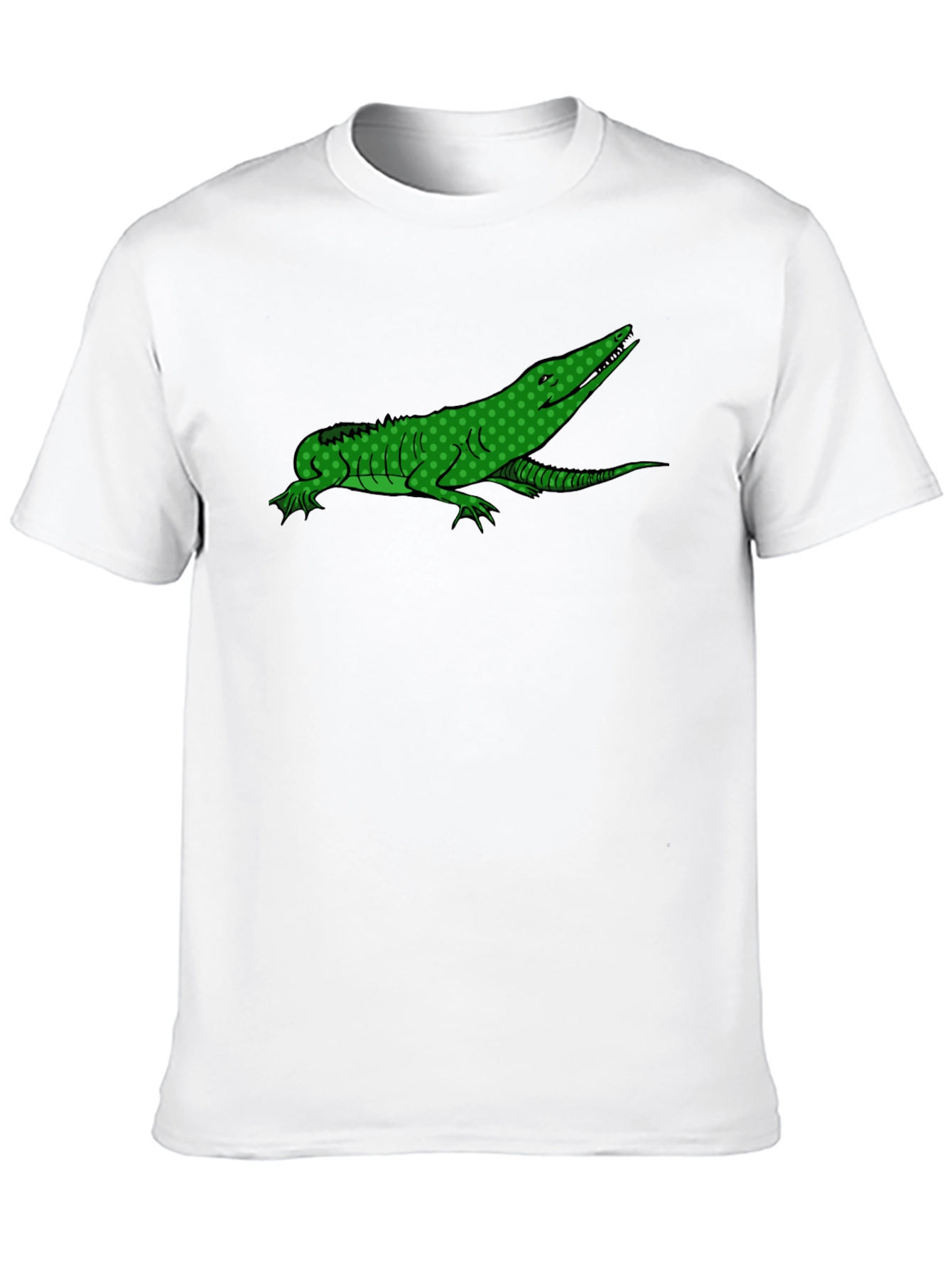 Green Alligator Graphic Black T-Shirt