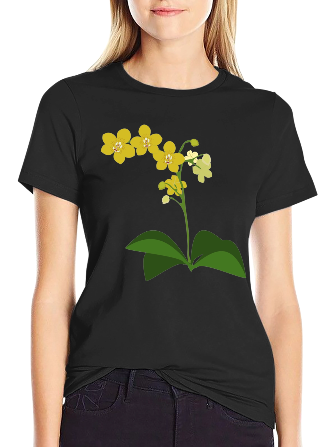 Orchid Graphic Tee - Stylish Floral Print