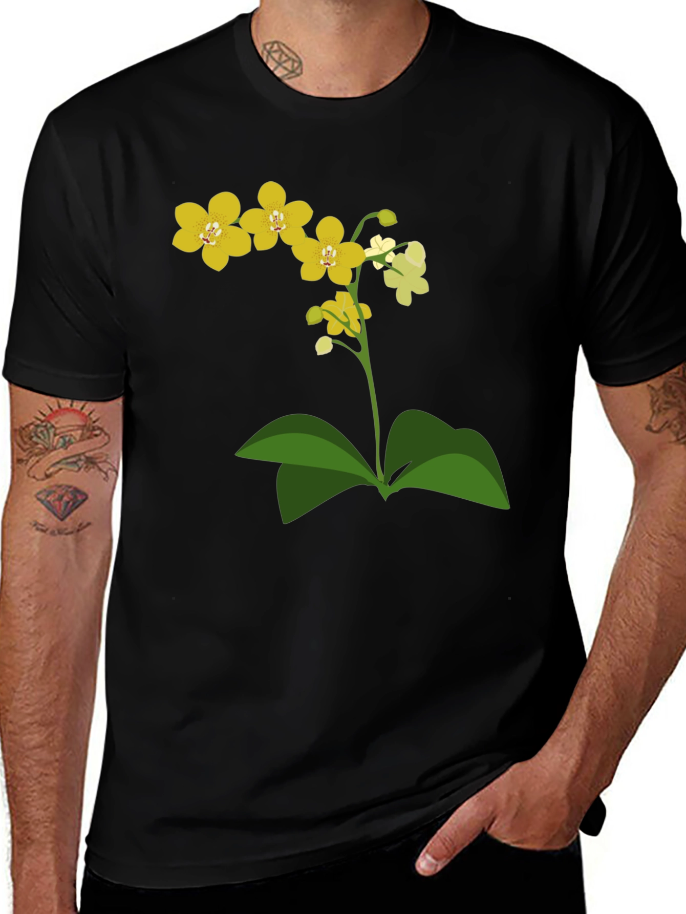 Orchid Graphic Tee - Stylish Floral Print