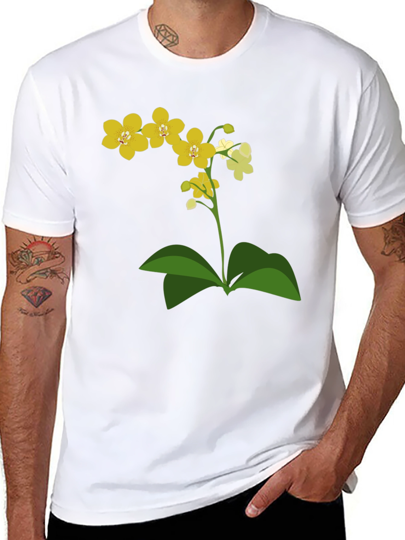 Orchid Graphic Tee - Stylish Floral Print