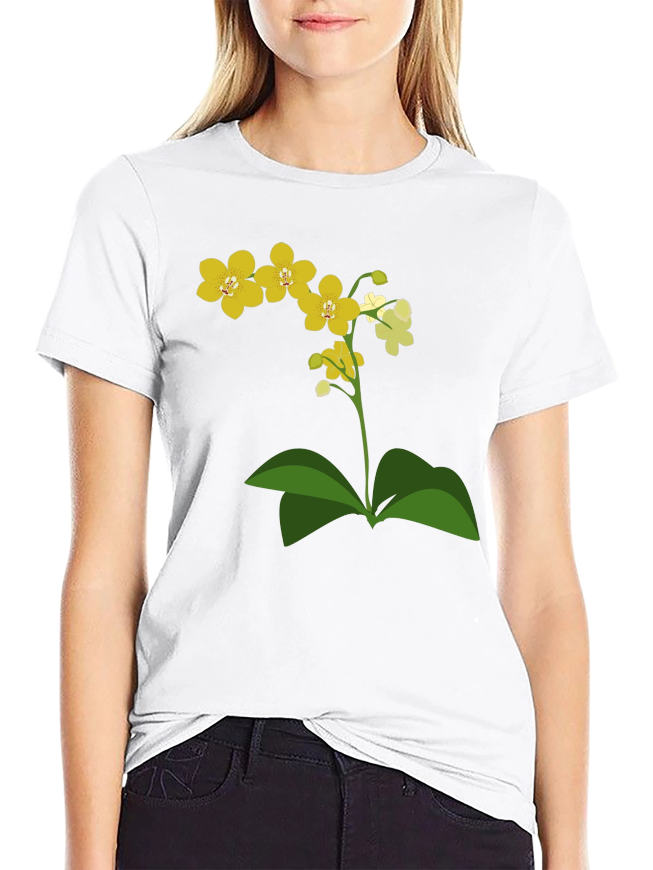 Orchid Graphic Tee - Stylish Floral Print