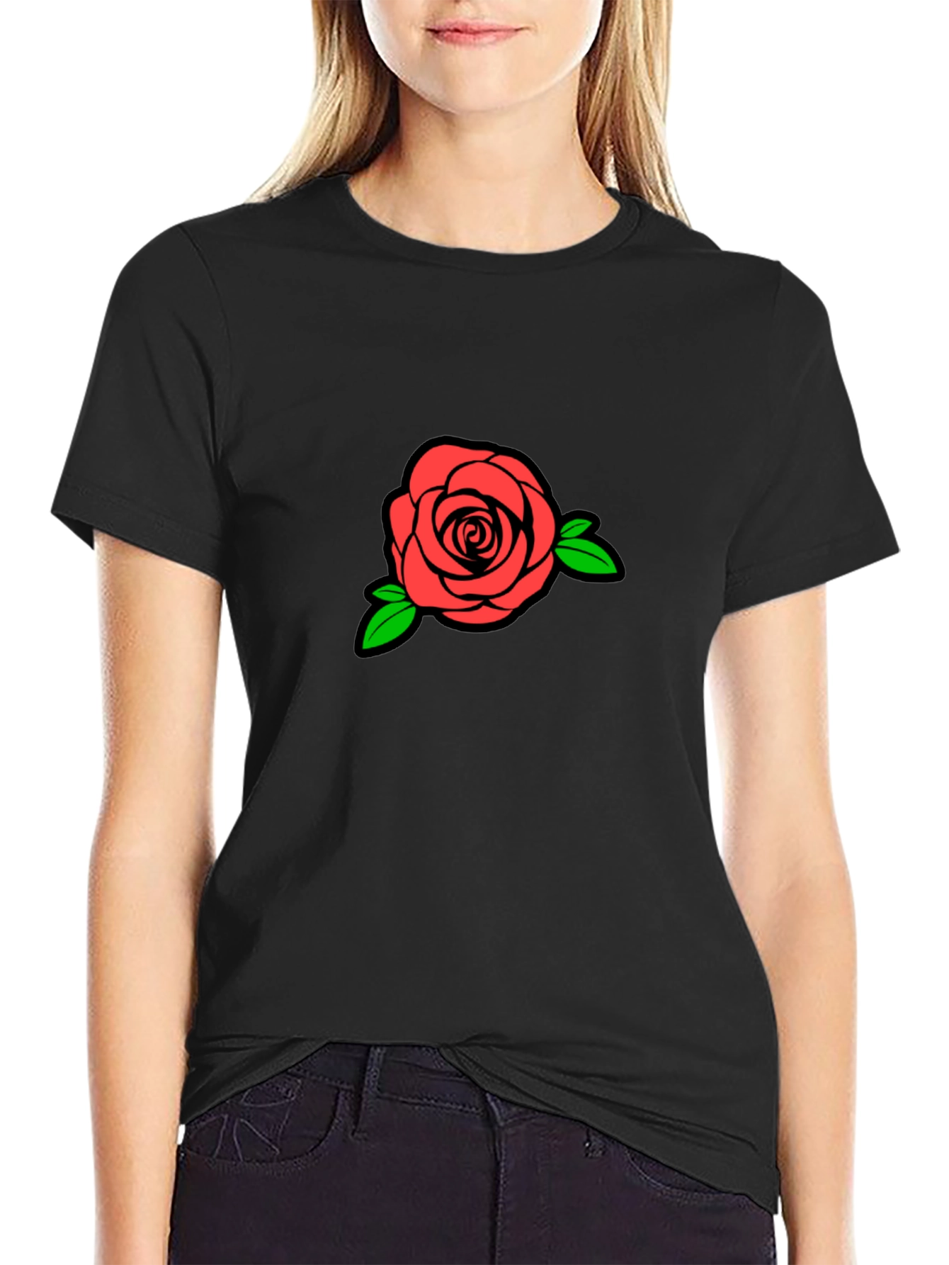 Black Rose Graphic Tee - Stylish Casual Wear