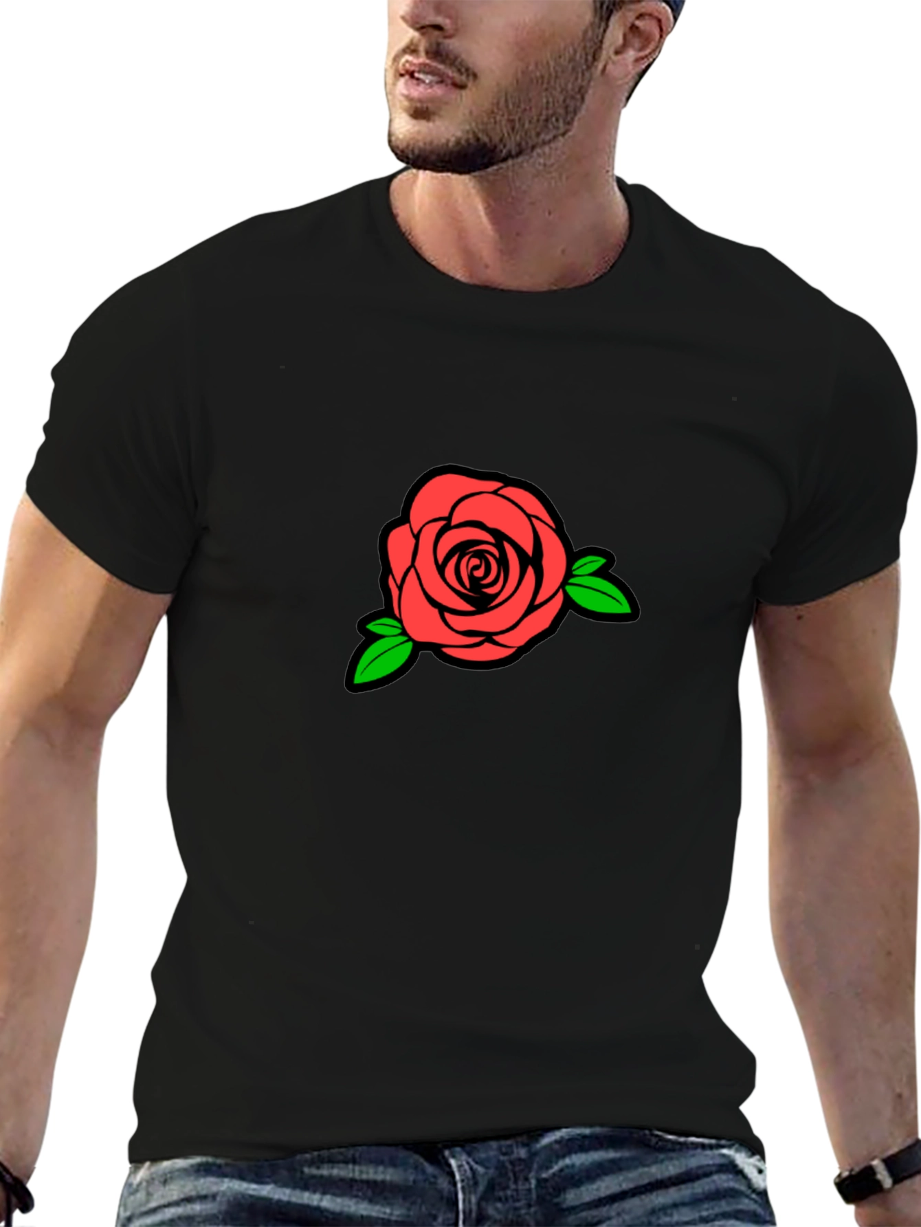 Black Rose Graphic Tee - Stylish Casual Wear