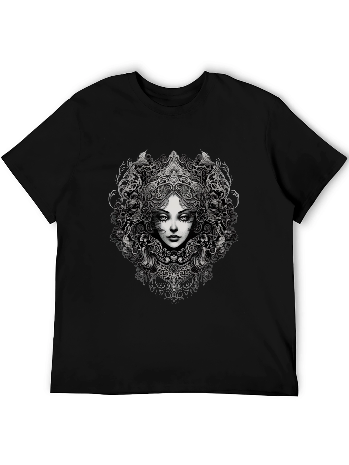 Gothic Woman Graphic Black T-Shirt