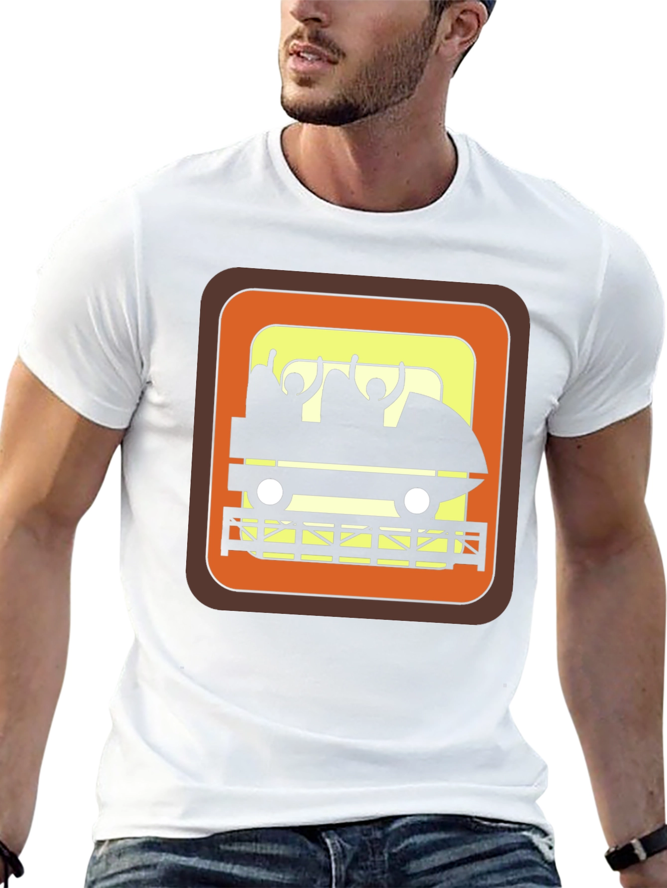 Retro Roller Coaster Ride Graphic Tee - Black