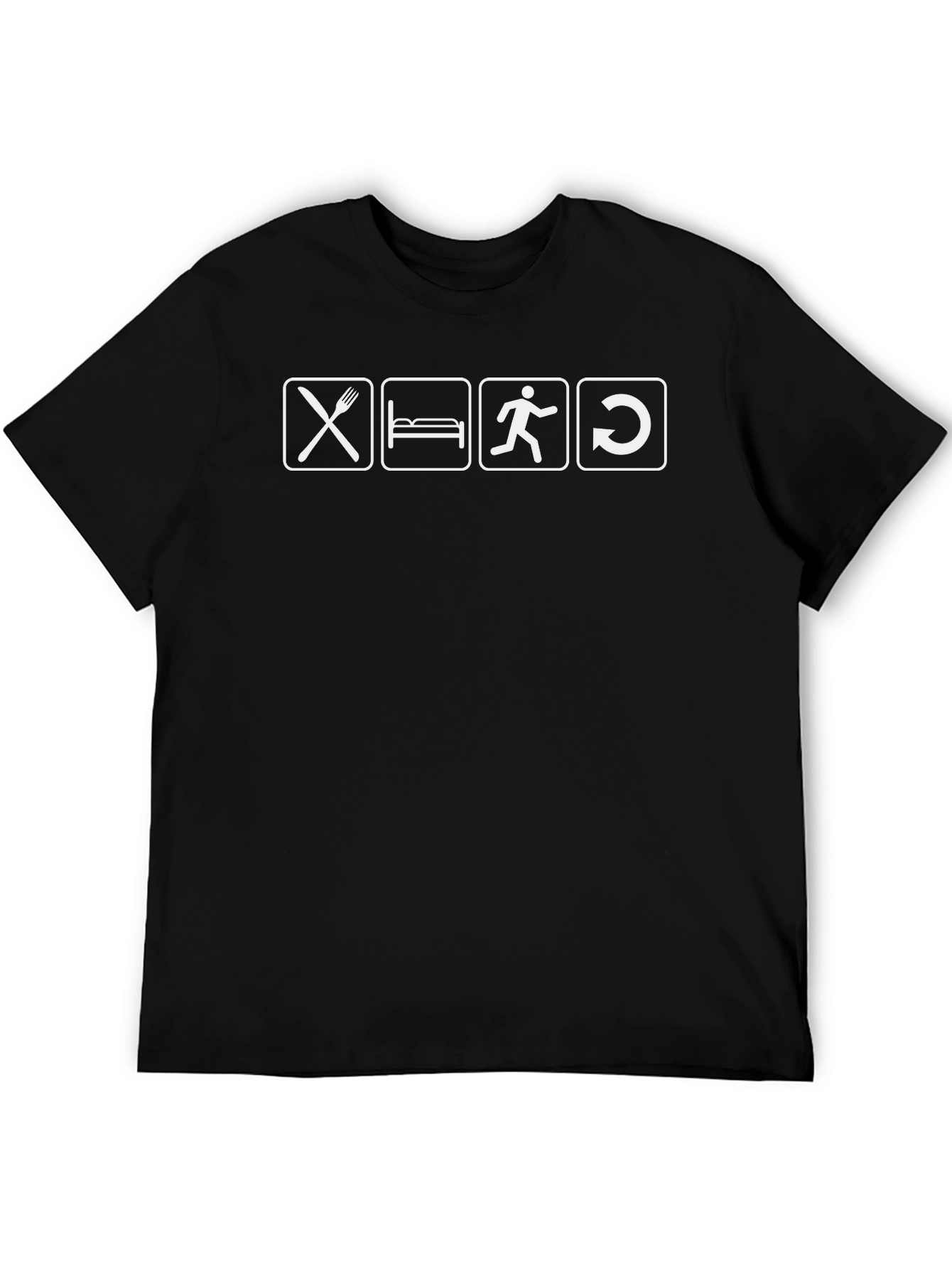 Eat Sleep Run Repeat T-Shirt - Funny Exercise Tee