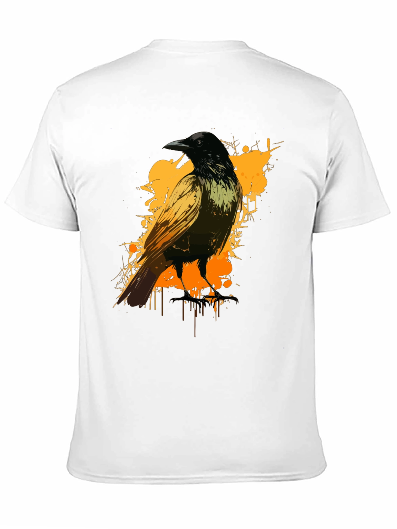 Raven Graphic Tee - Black Cotton Blend Shirt