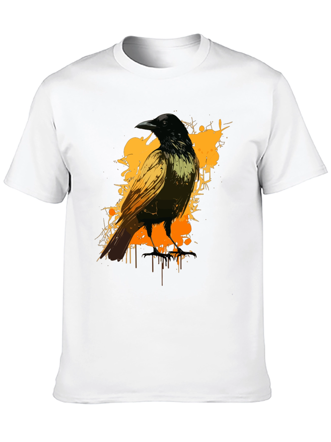 Raven Graphic Tee - Black Cotton Blend Shirt