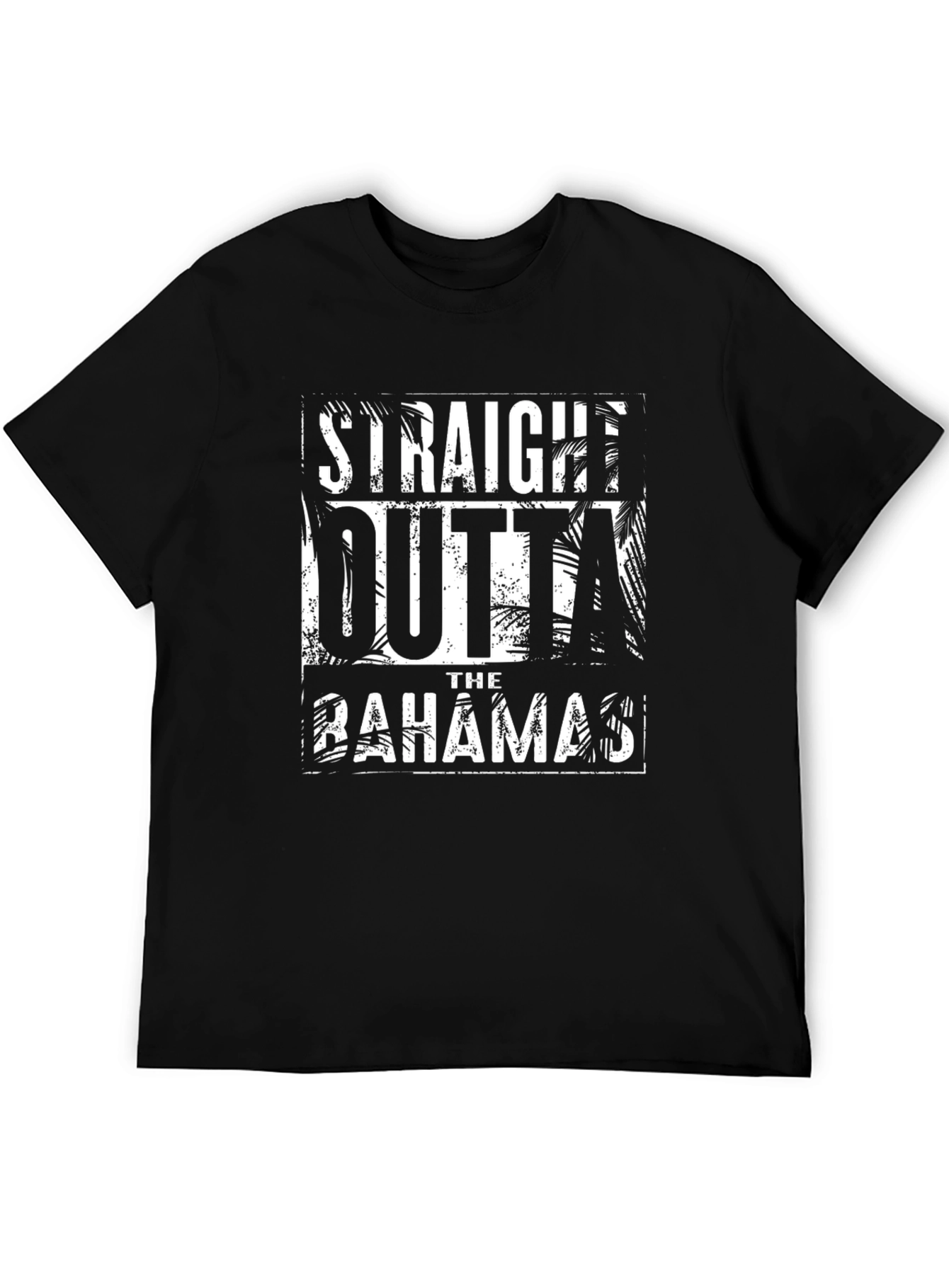Straight Outta The Bahamas Black Graphic Tee