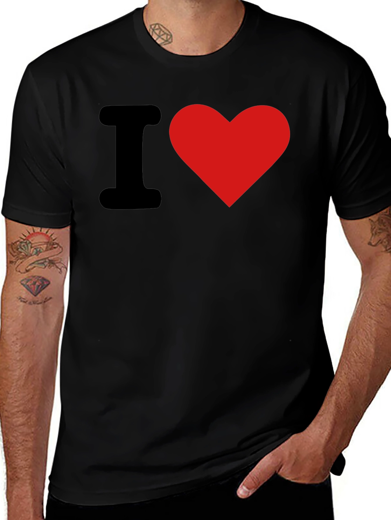 I Love Heart Graphic Tee - Casual Cotton Blend