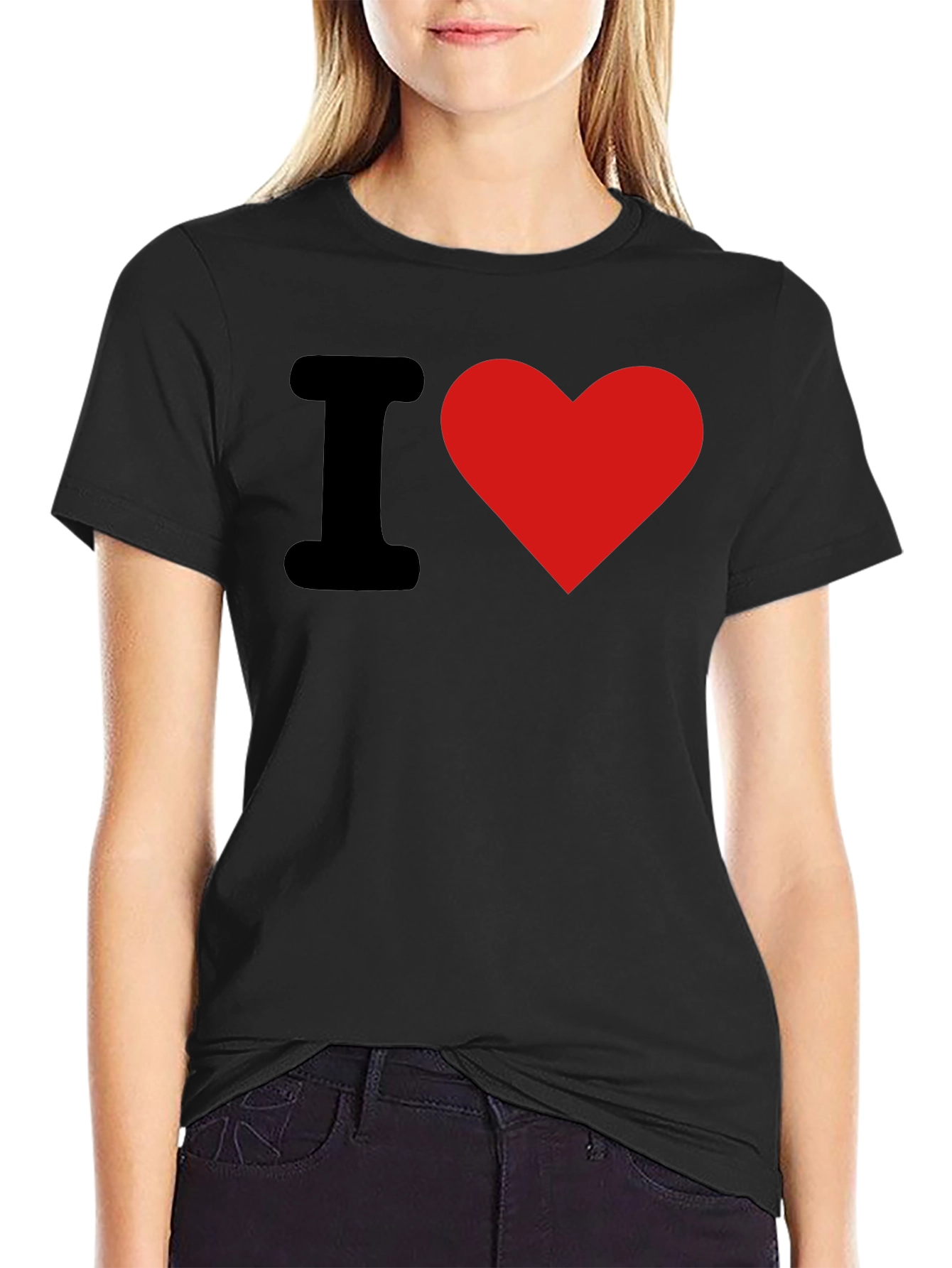 I Love Heart Graphic Tee - Casual Cotton Blend