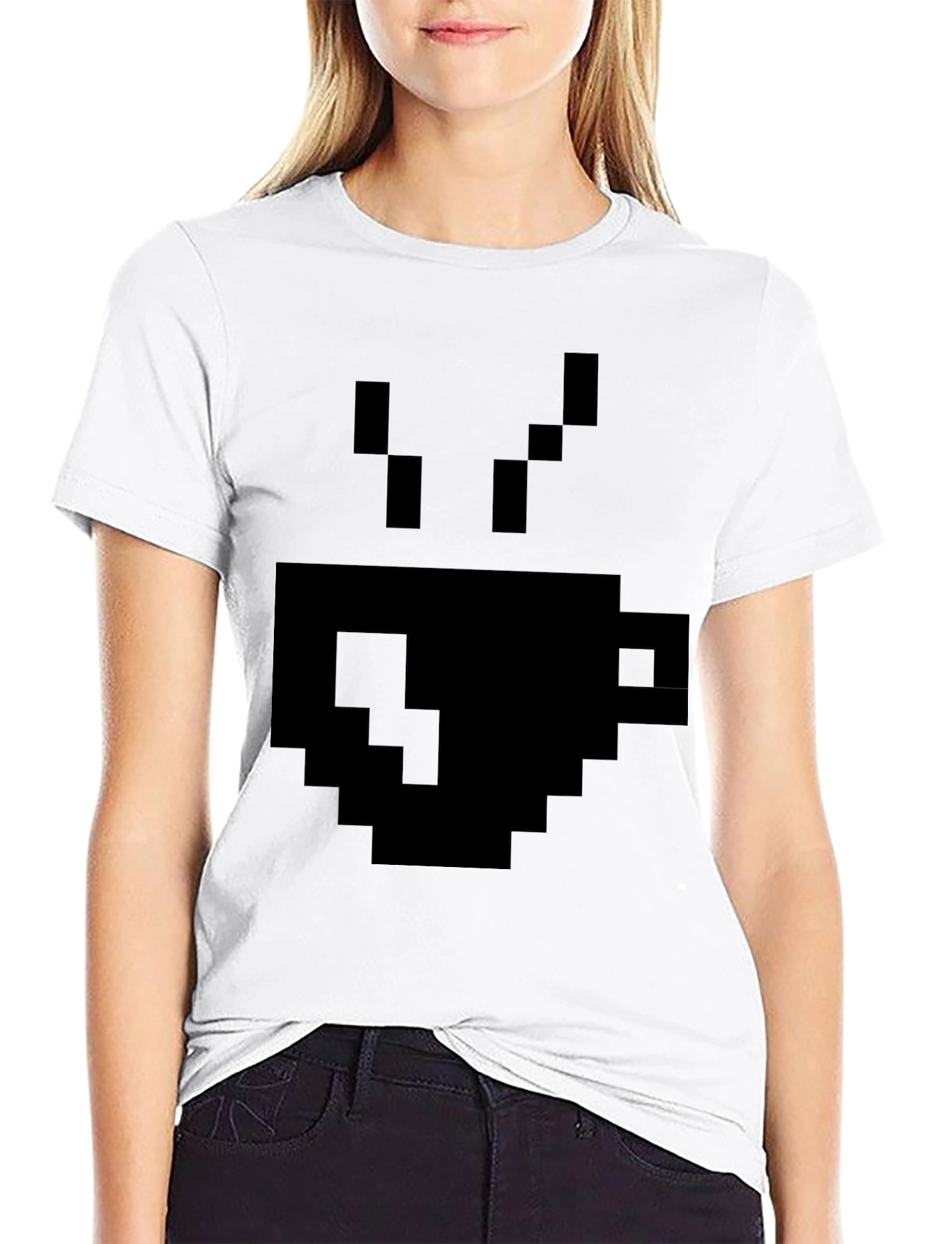 Pixel Coffee Cup T-Shirt - Retro Gaming Style