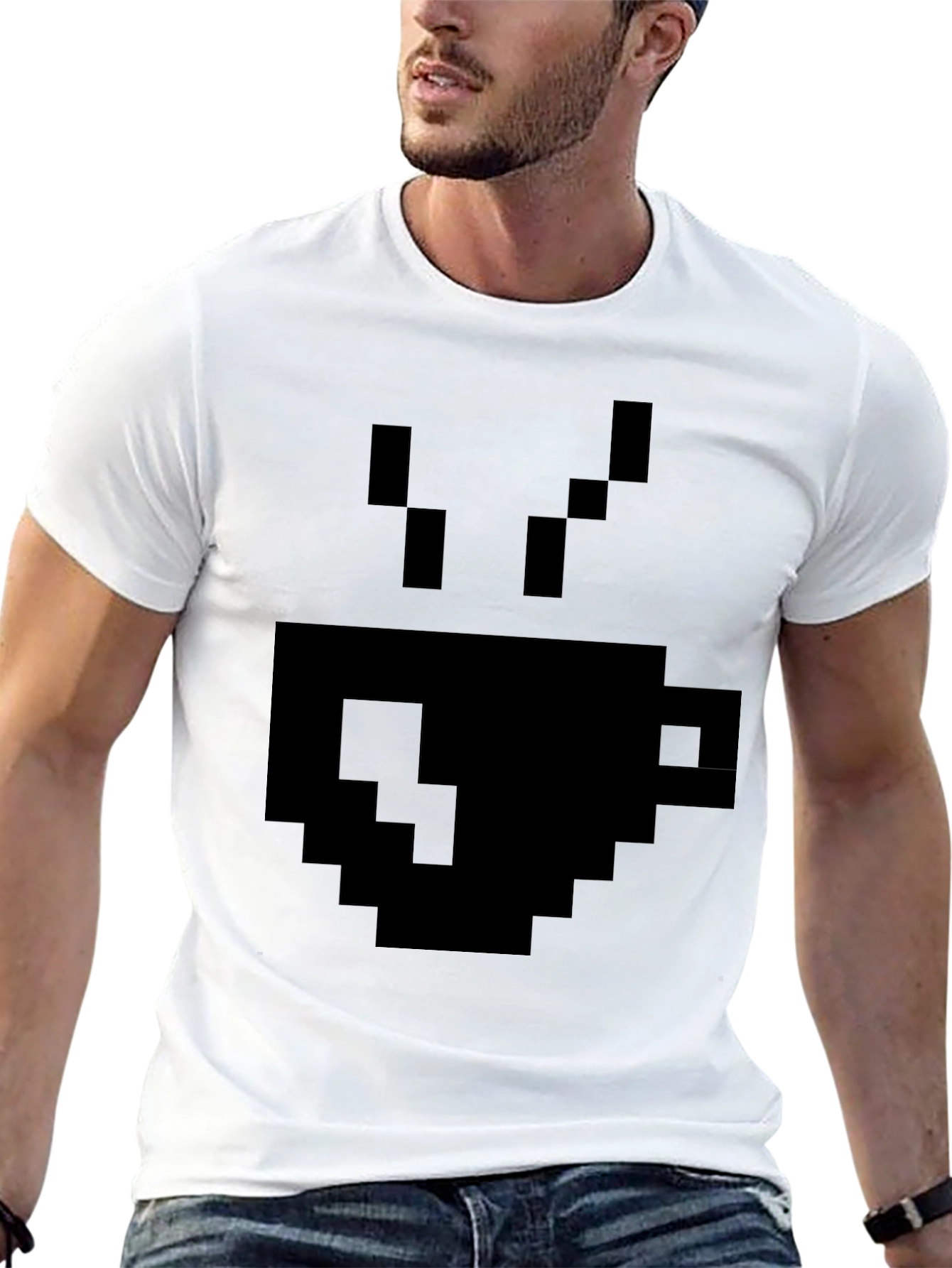 Pixel Coffee Cup T-Shirt - Retro Gaming Style