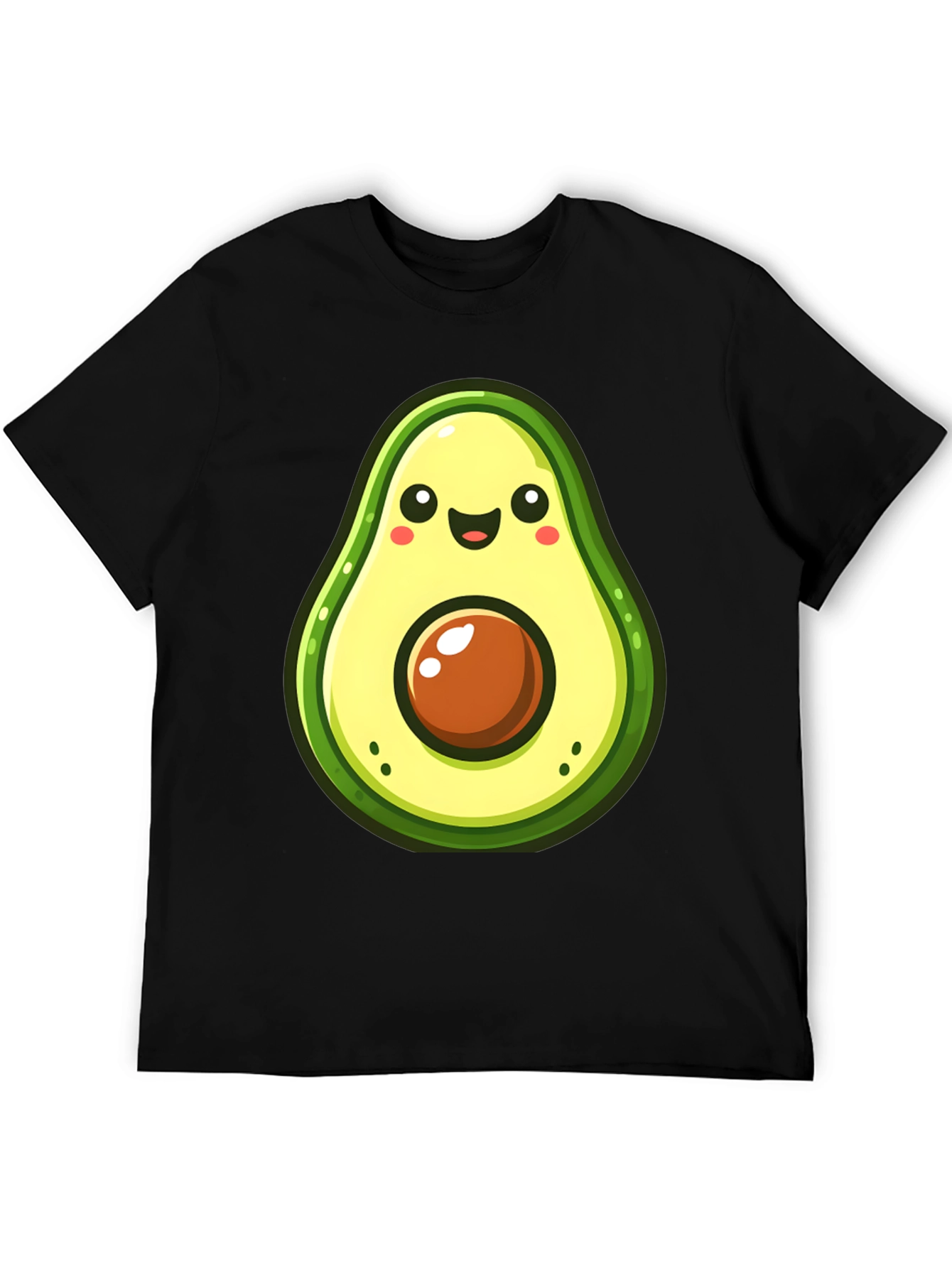Cute Avocado Graphic Black T-Shirt