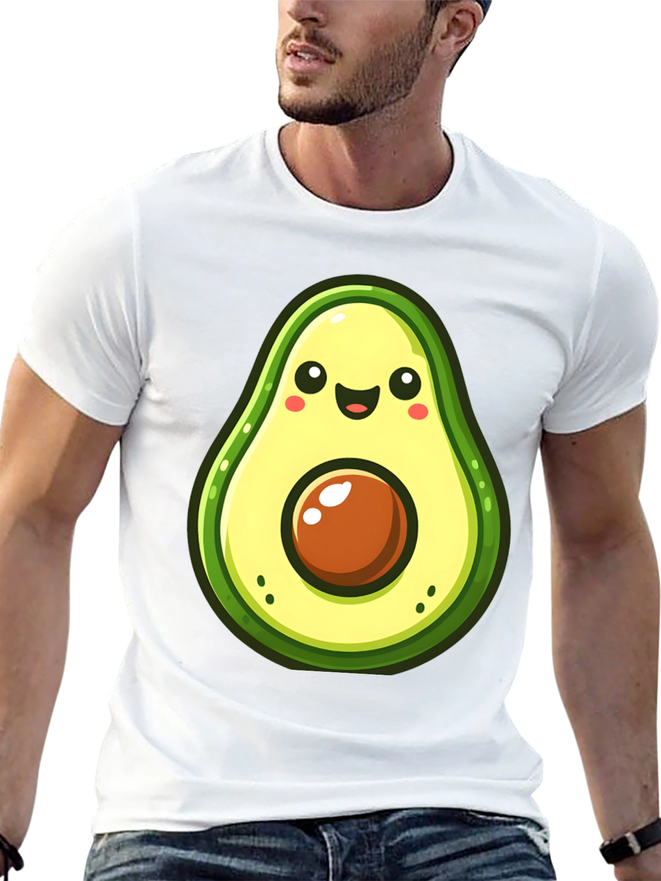 Cute Avocado Graphic Black T-Shirt