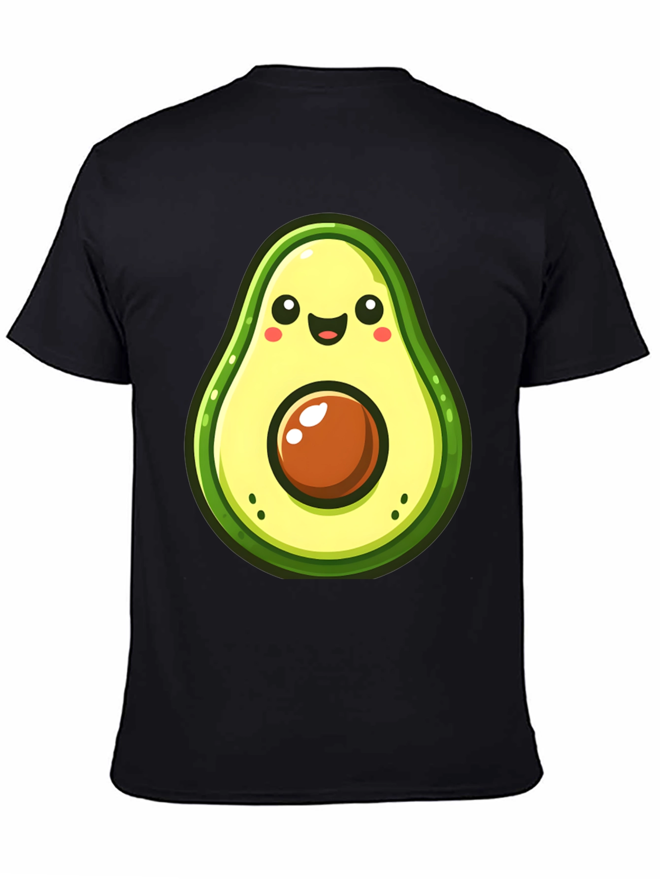 Cute Avocado Graphic Black T-Shirt