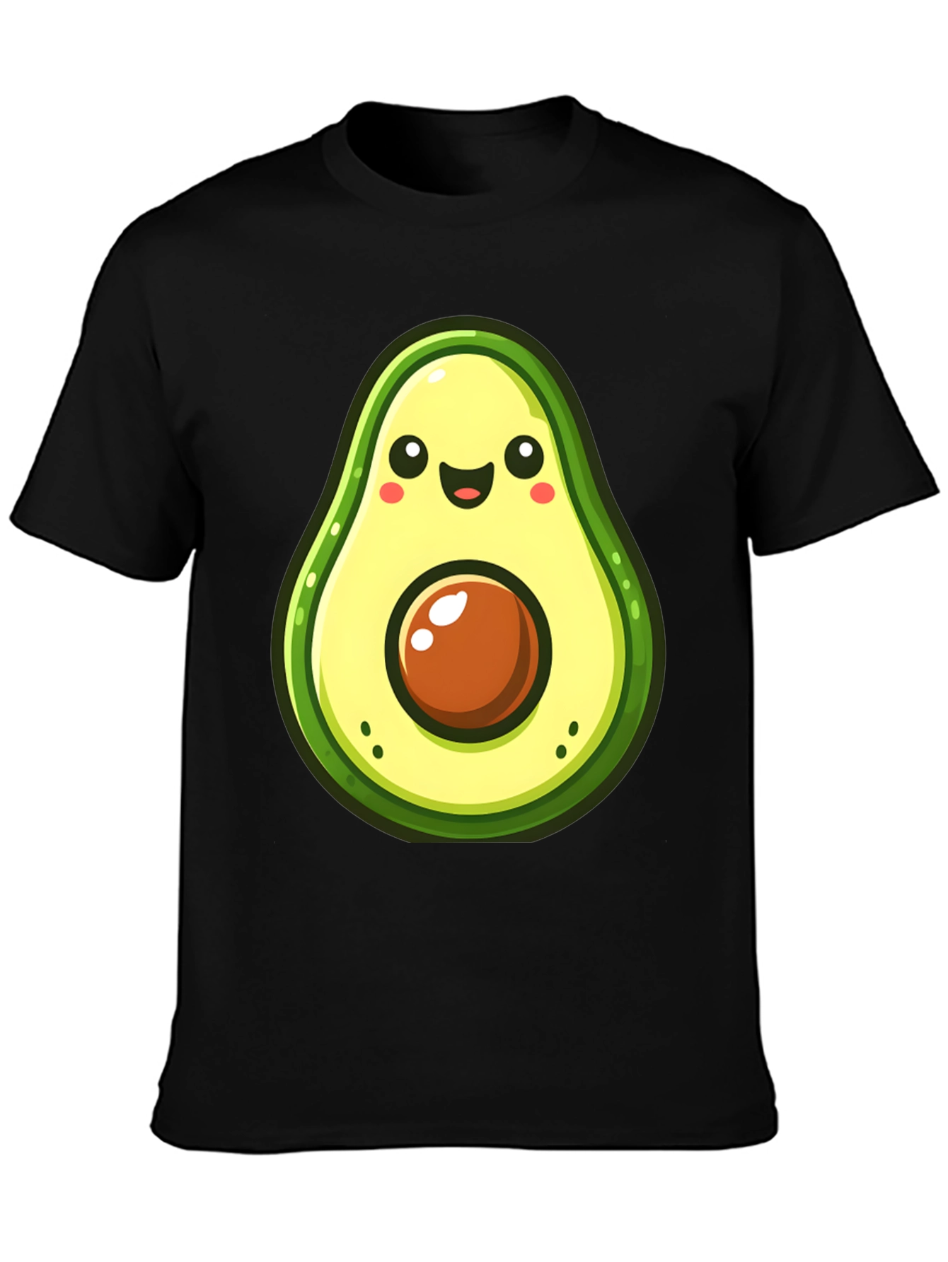 Cute Avocado Graphic Black T-Shirt