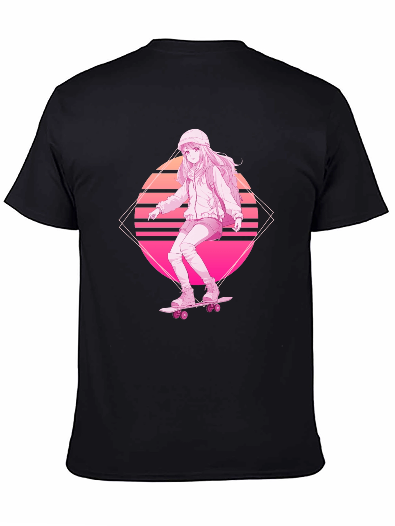 Anime Skater Girl Graphic Tee - Retro Style