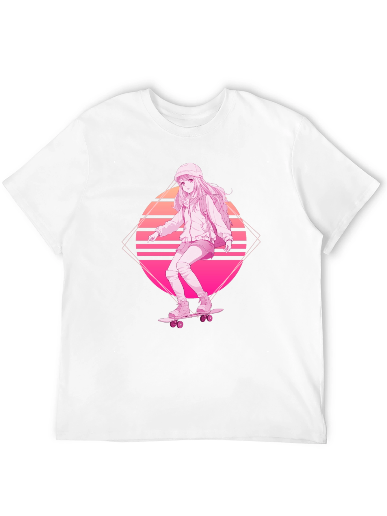 Anime Skater Girl Graphic Tee - Retro Style