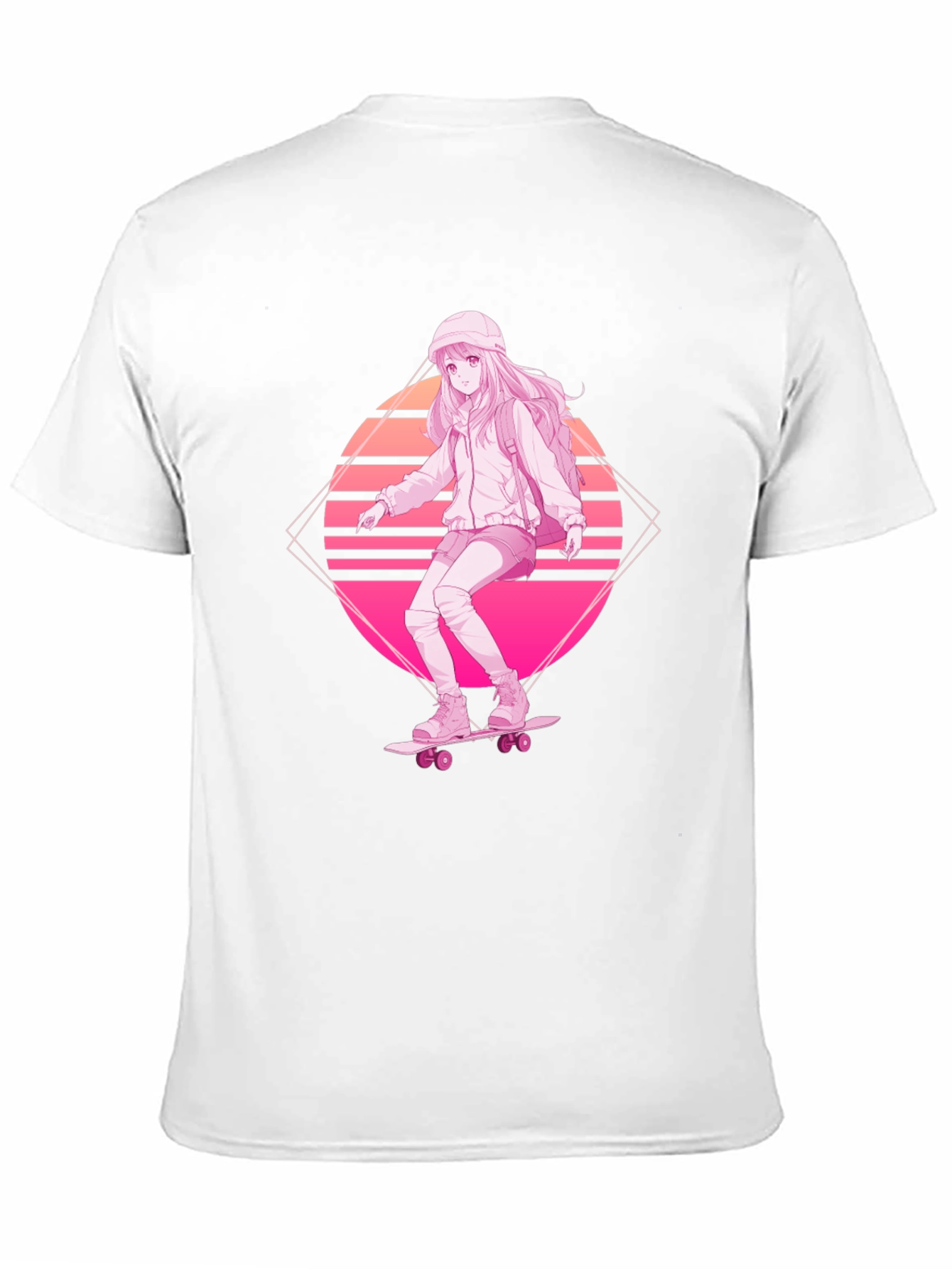 Anime Skater Girl Graphic Tee - Retro Style