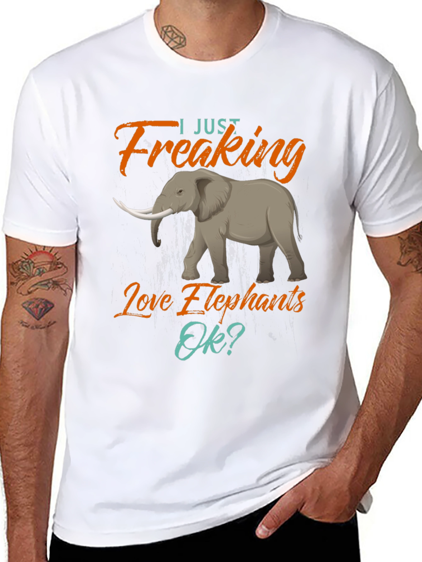 Elephant Lovers T-Shirt - Freaking Love Elephants