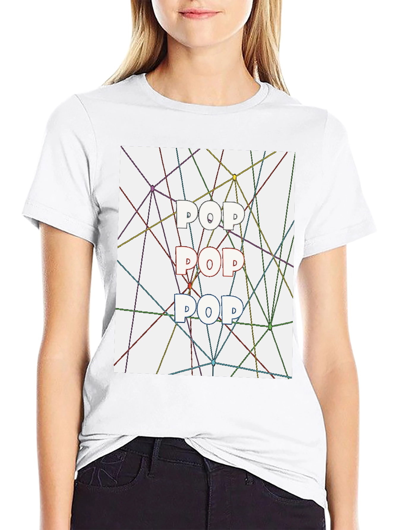 Pop Art T-Shirt - Geometric Line Design