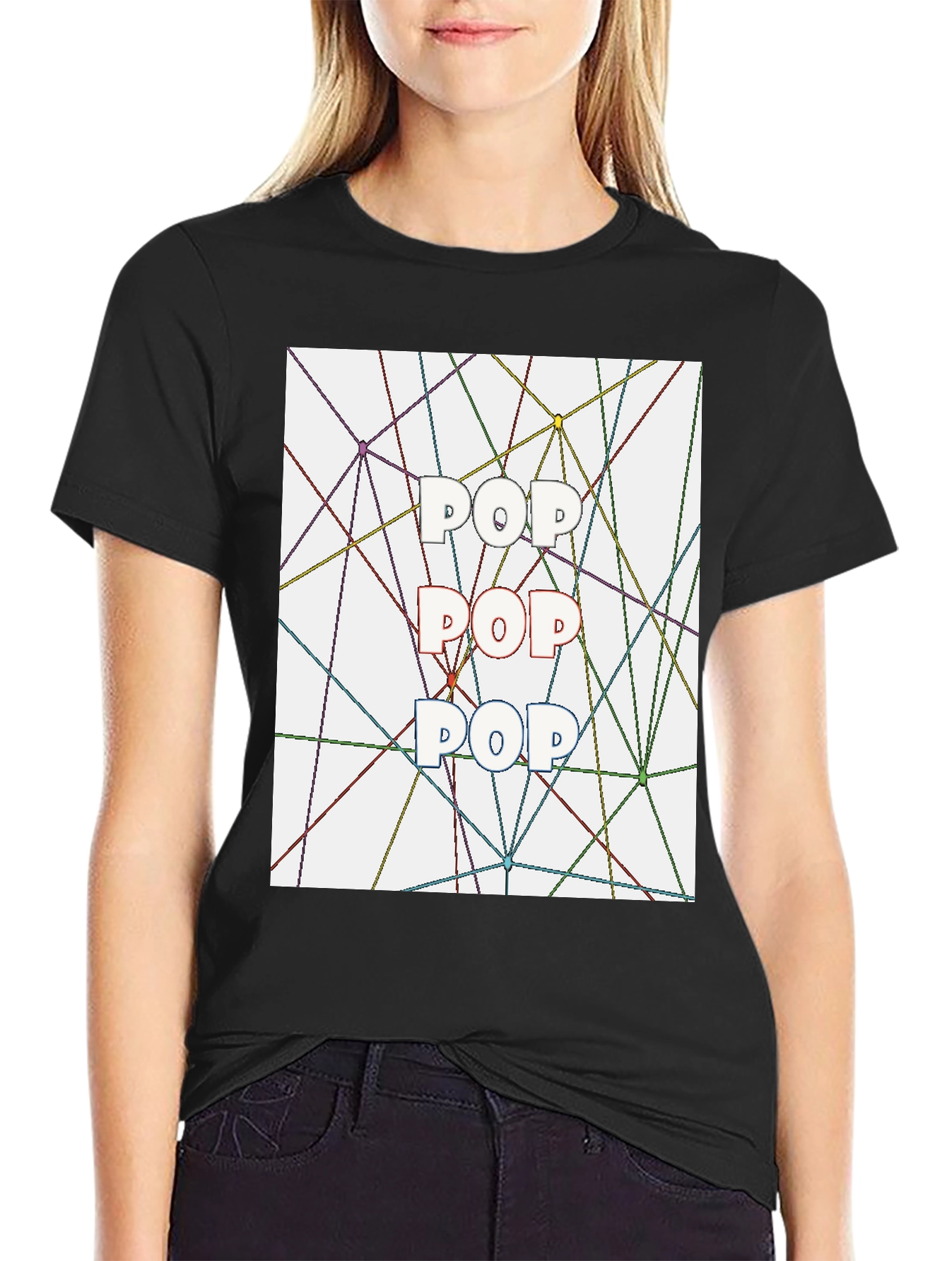 Pop Art T-Shirt - Geometric Line Design