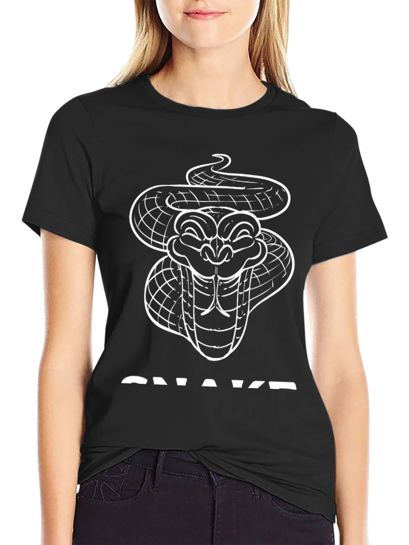 Snake Graphic T-Shirt - Black