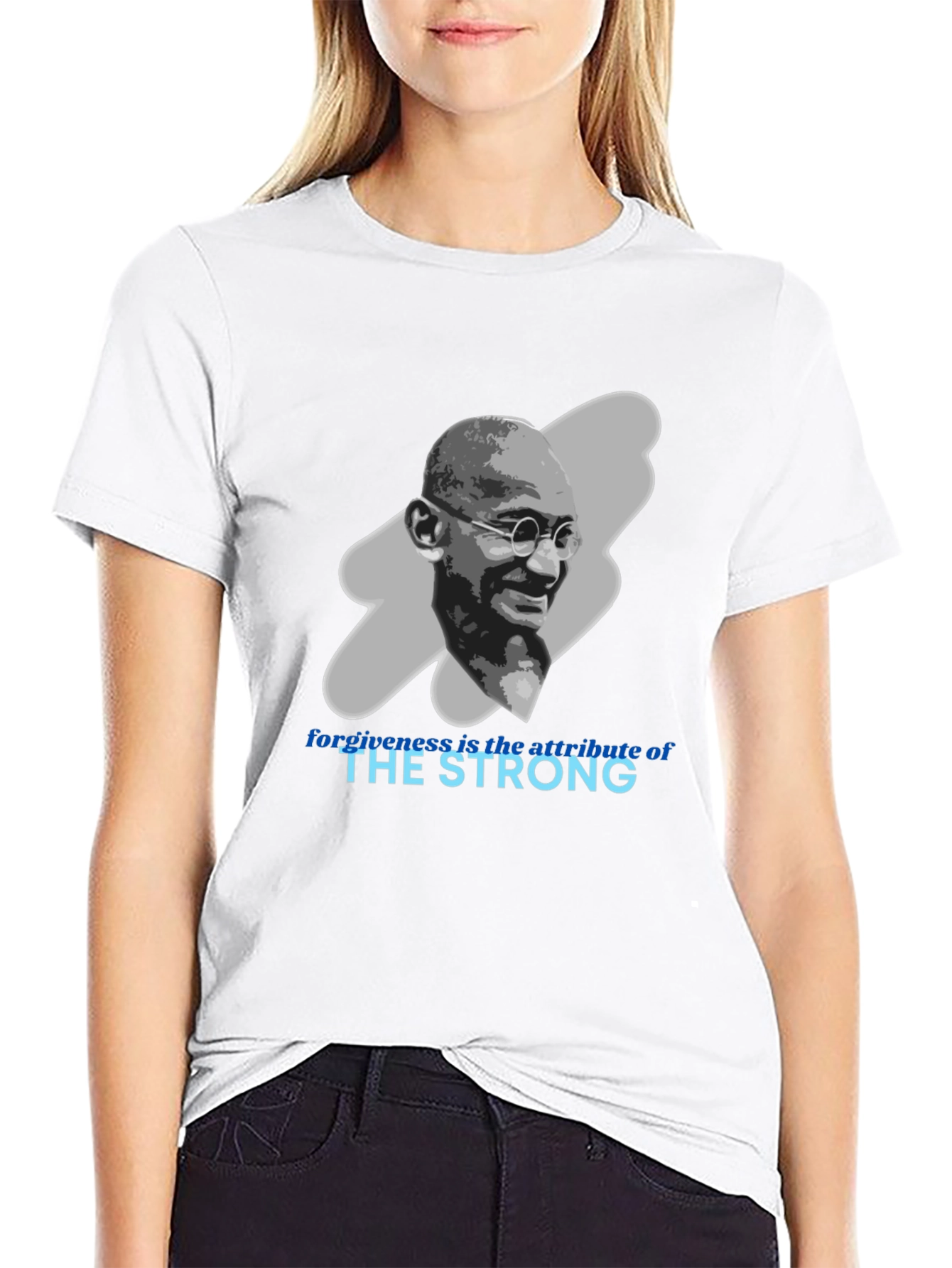 Gandhi Quote Graphic T-Shirt - Forgiveness is Strength