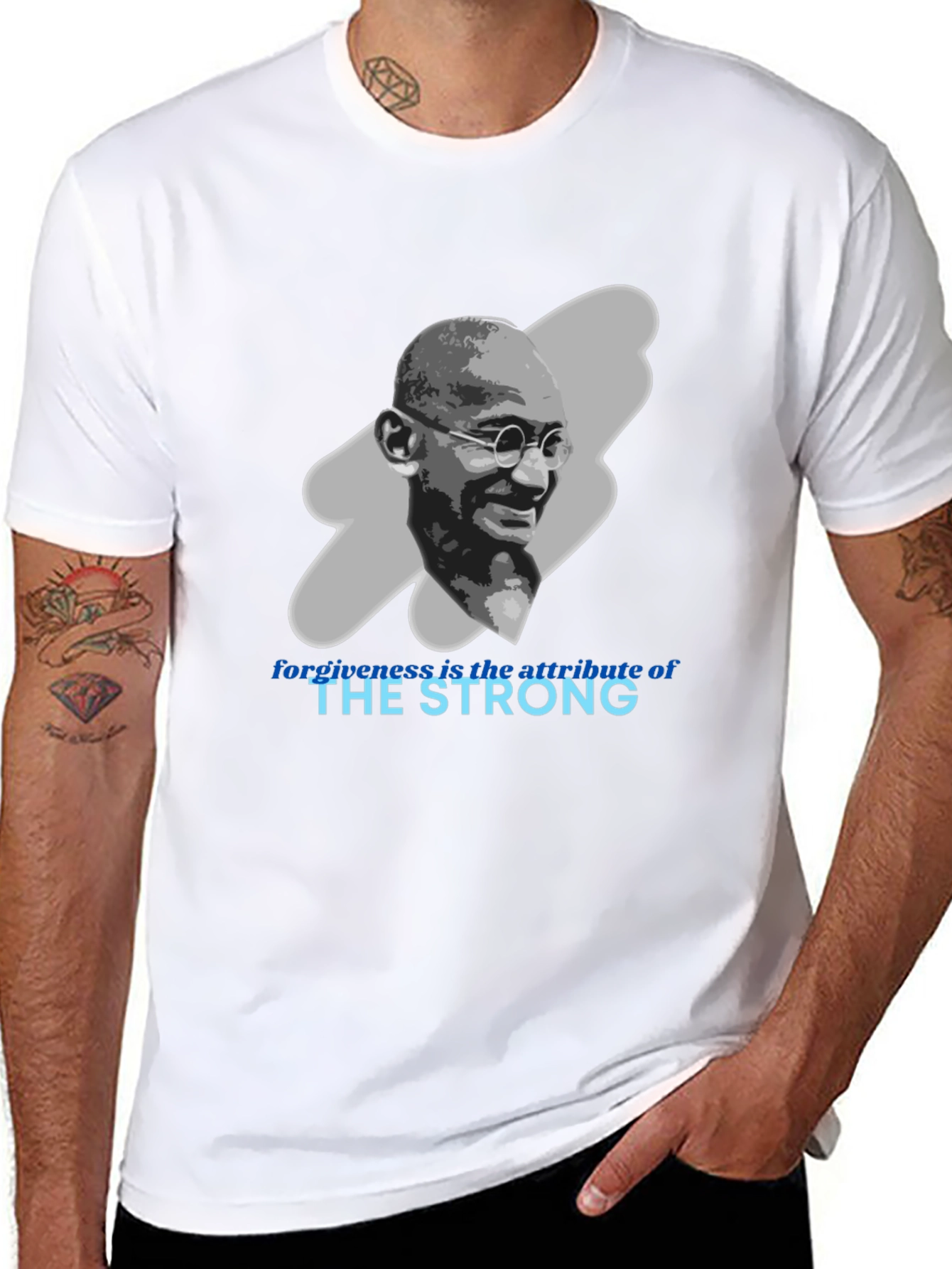 Gandhi Quote Graphic T-Shirt - Forgiveness is Strength
