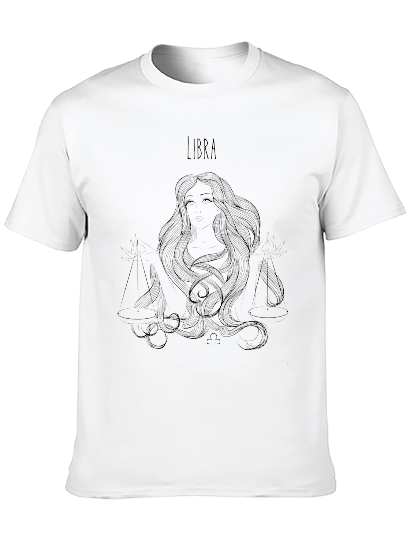 Libra Zodiac Graphic T-Shirt - Black