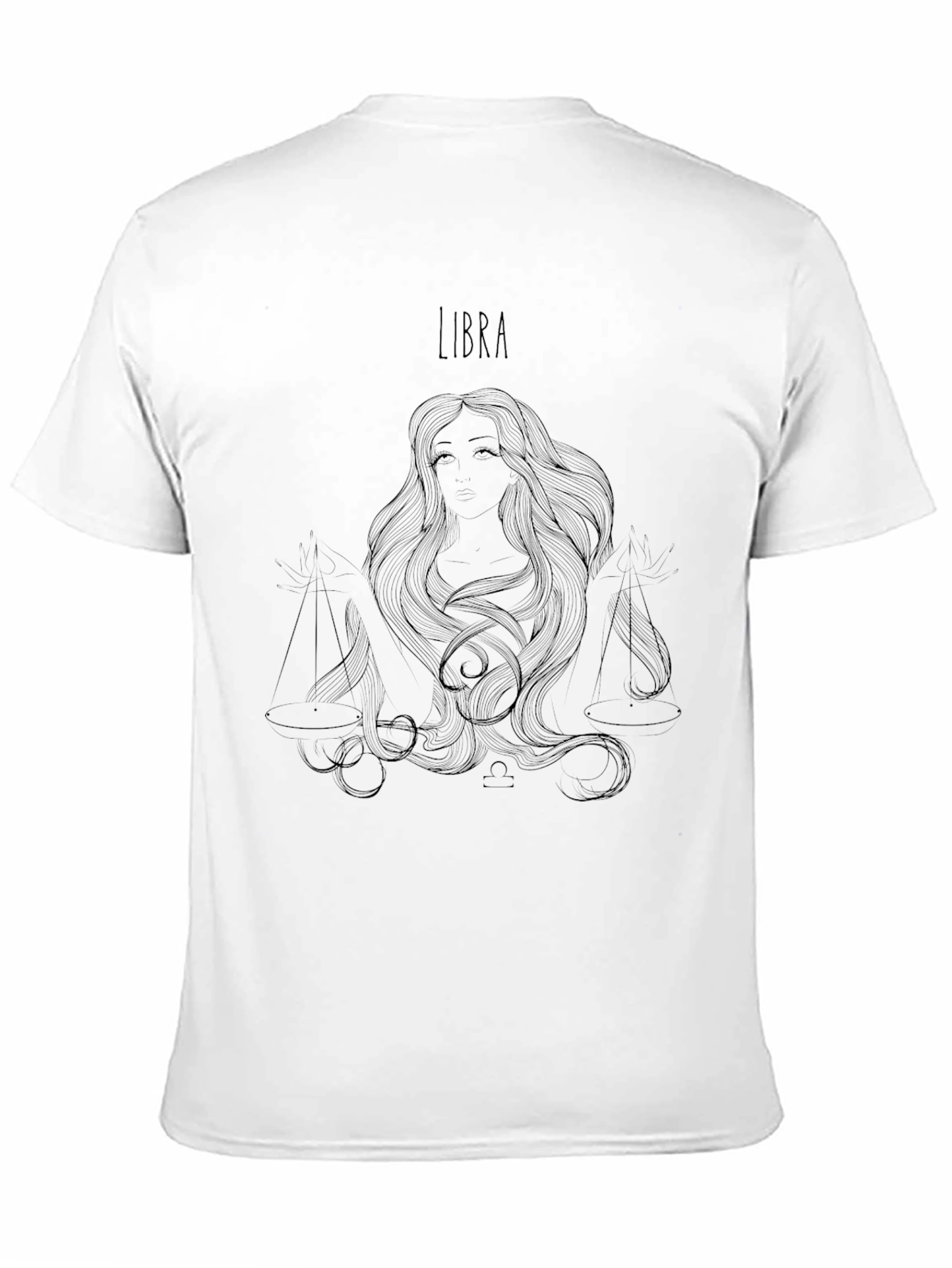 Libra Zodiac Graphic T-Shirt - Black