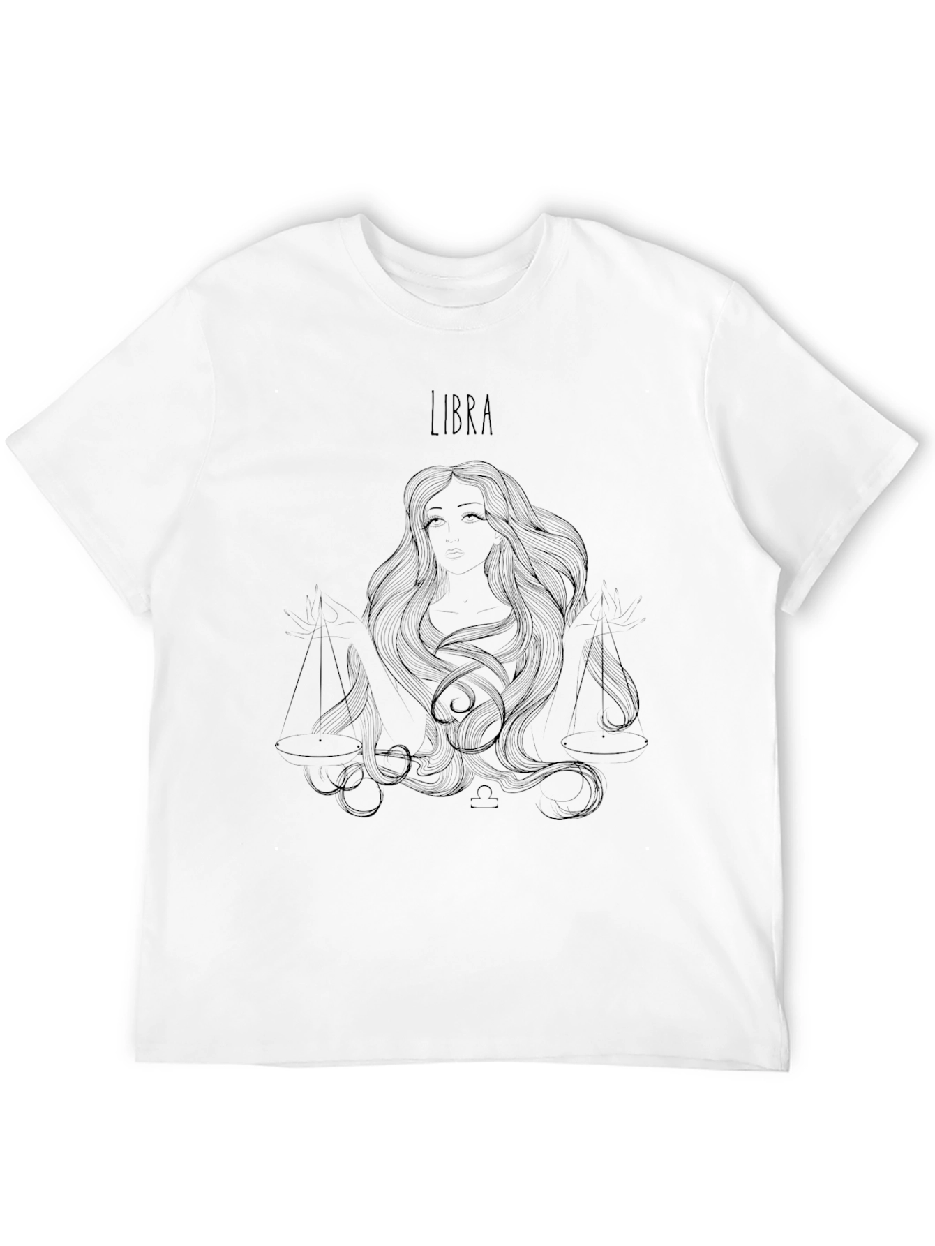 Libra Zodiac Graphic T-Shirt - Black
