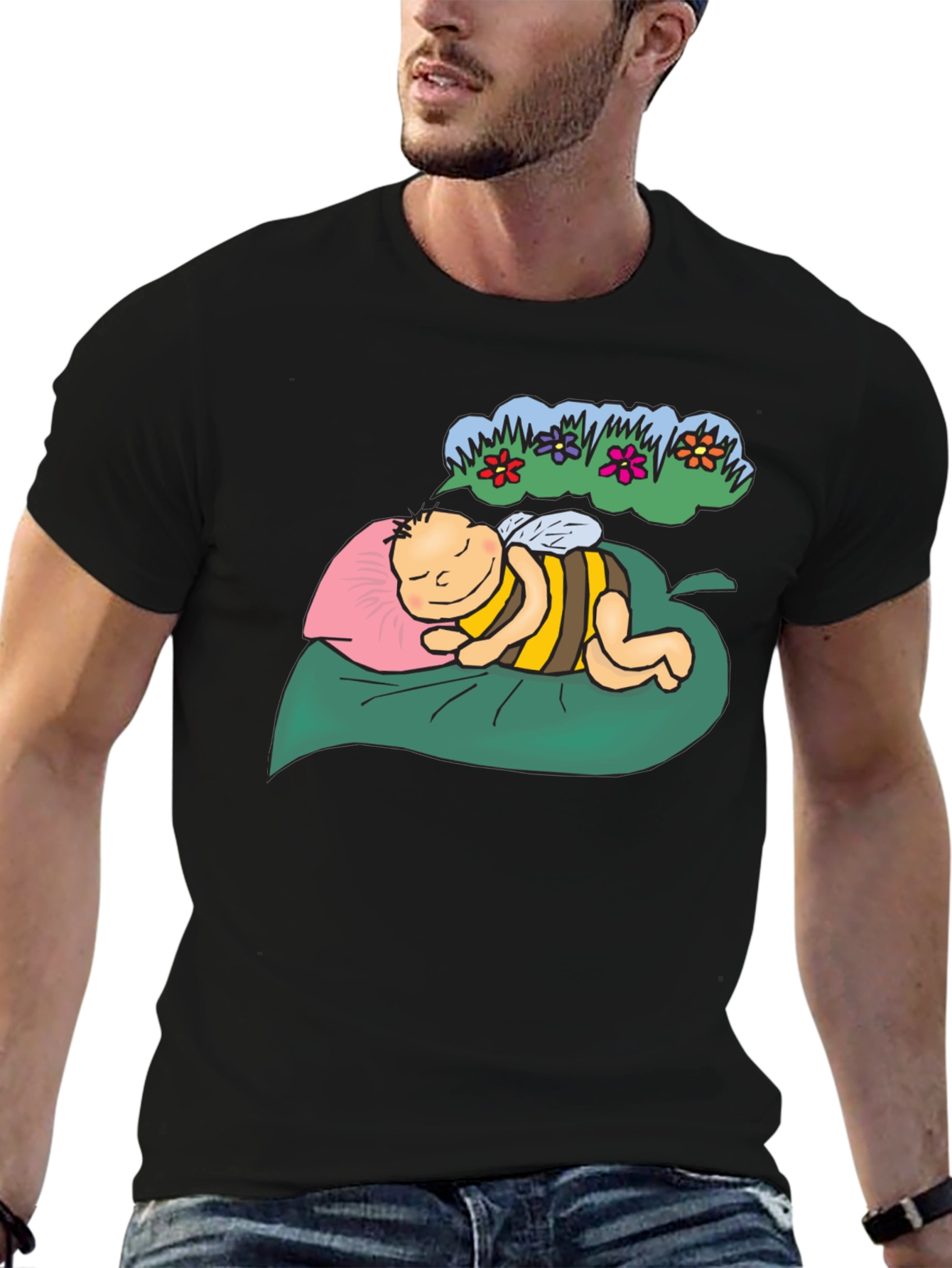 Dreaming Bee Graphic Tee - Black