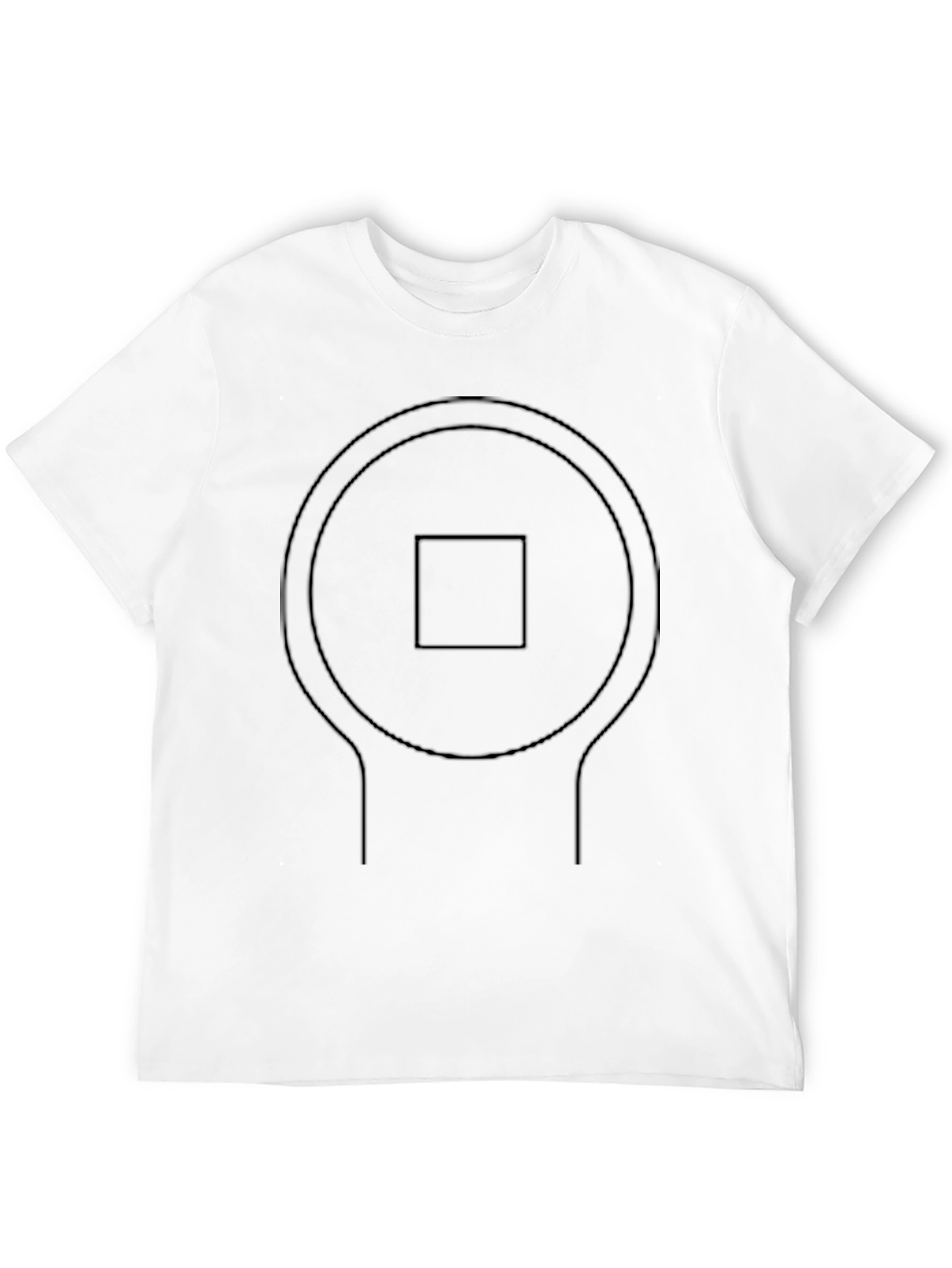 Abstract Circle & Square Graphic Black T-Shirt