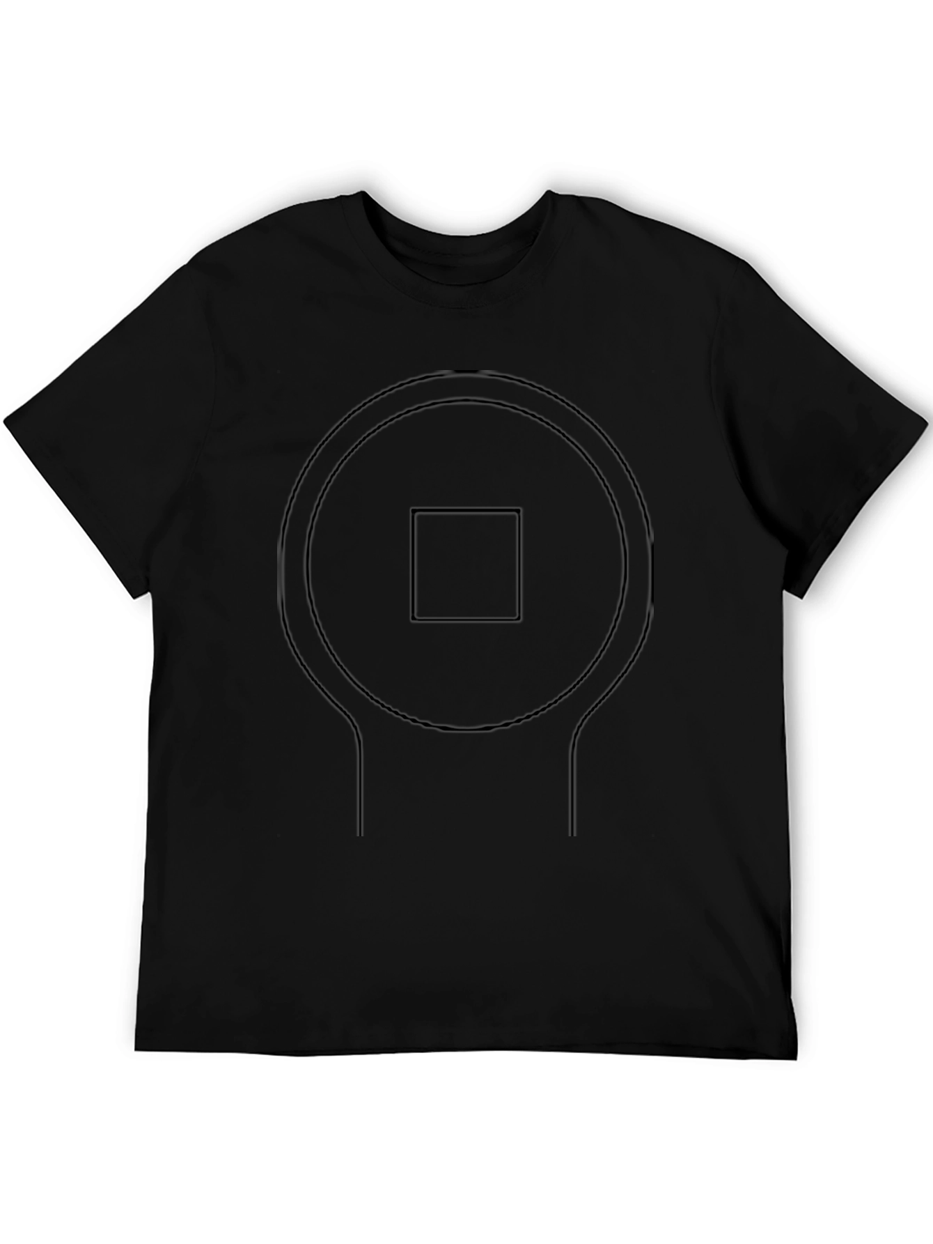 Abstract Circle & Square Graphic Black T-Shirt
