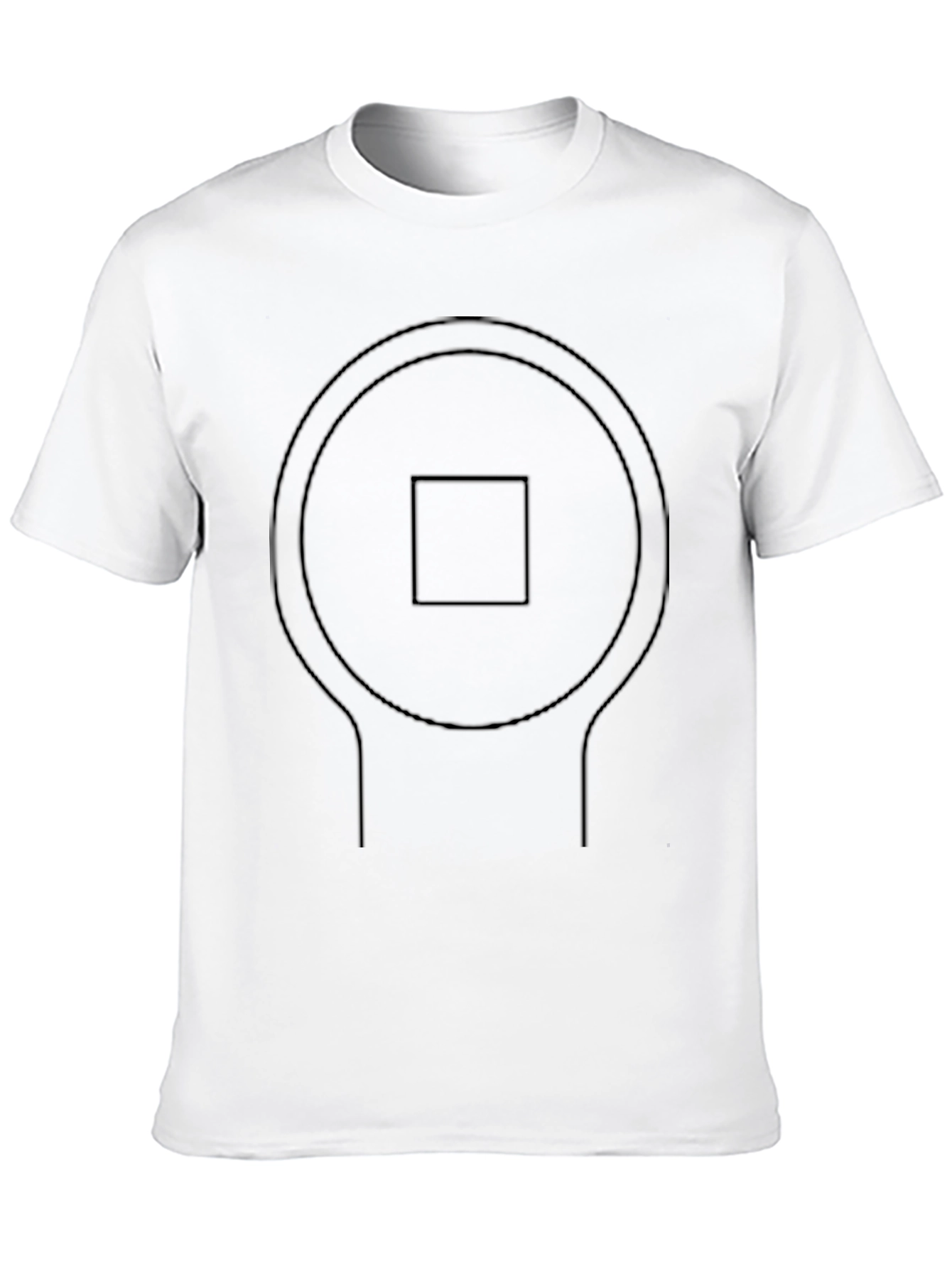 Abstract Circle & Square Graphic Black T-Shirt