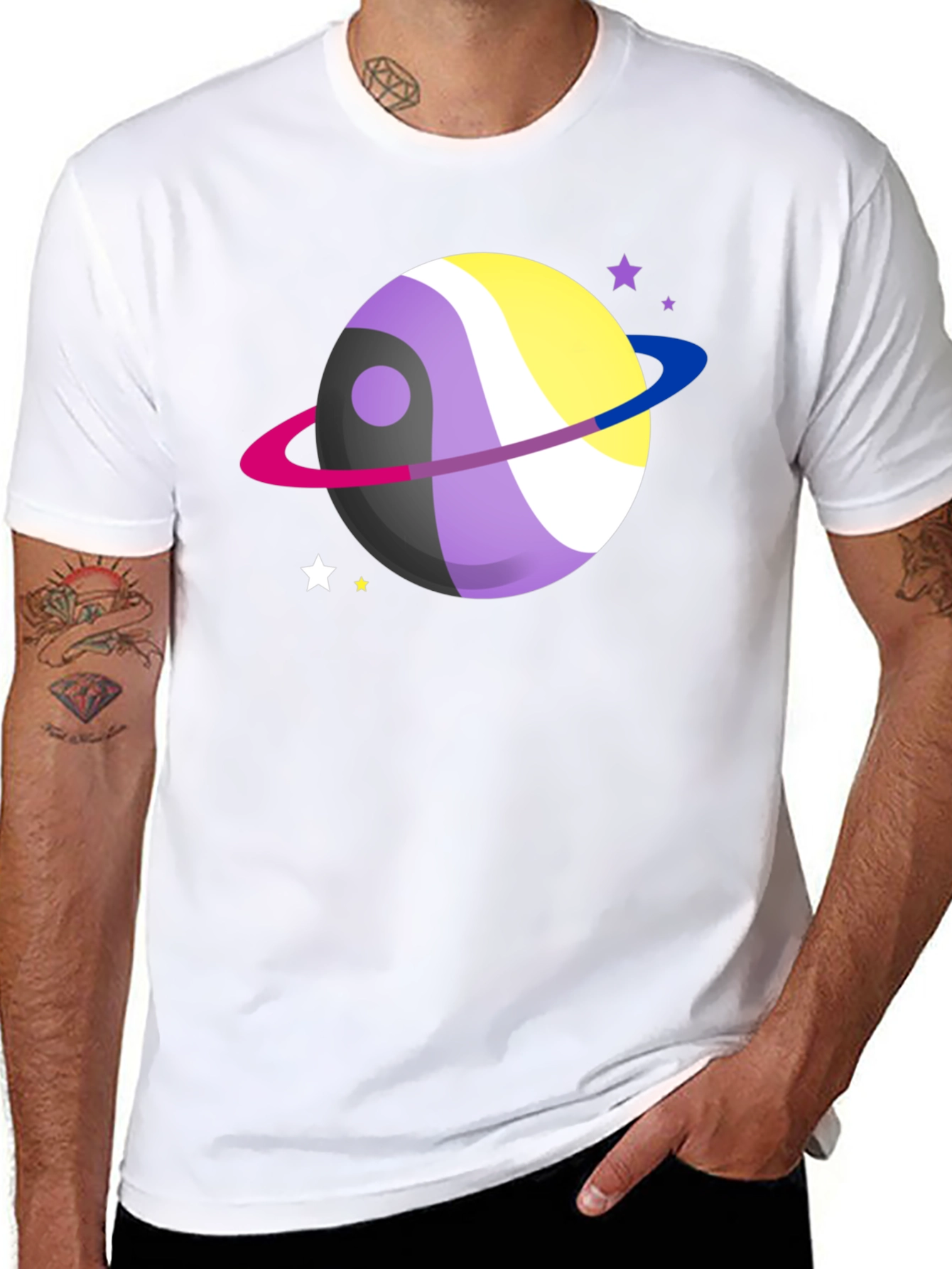 Nonbinary Pride Planet T-Shirt