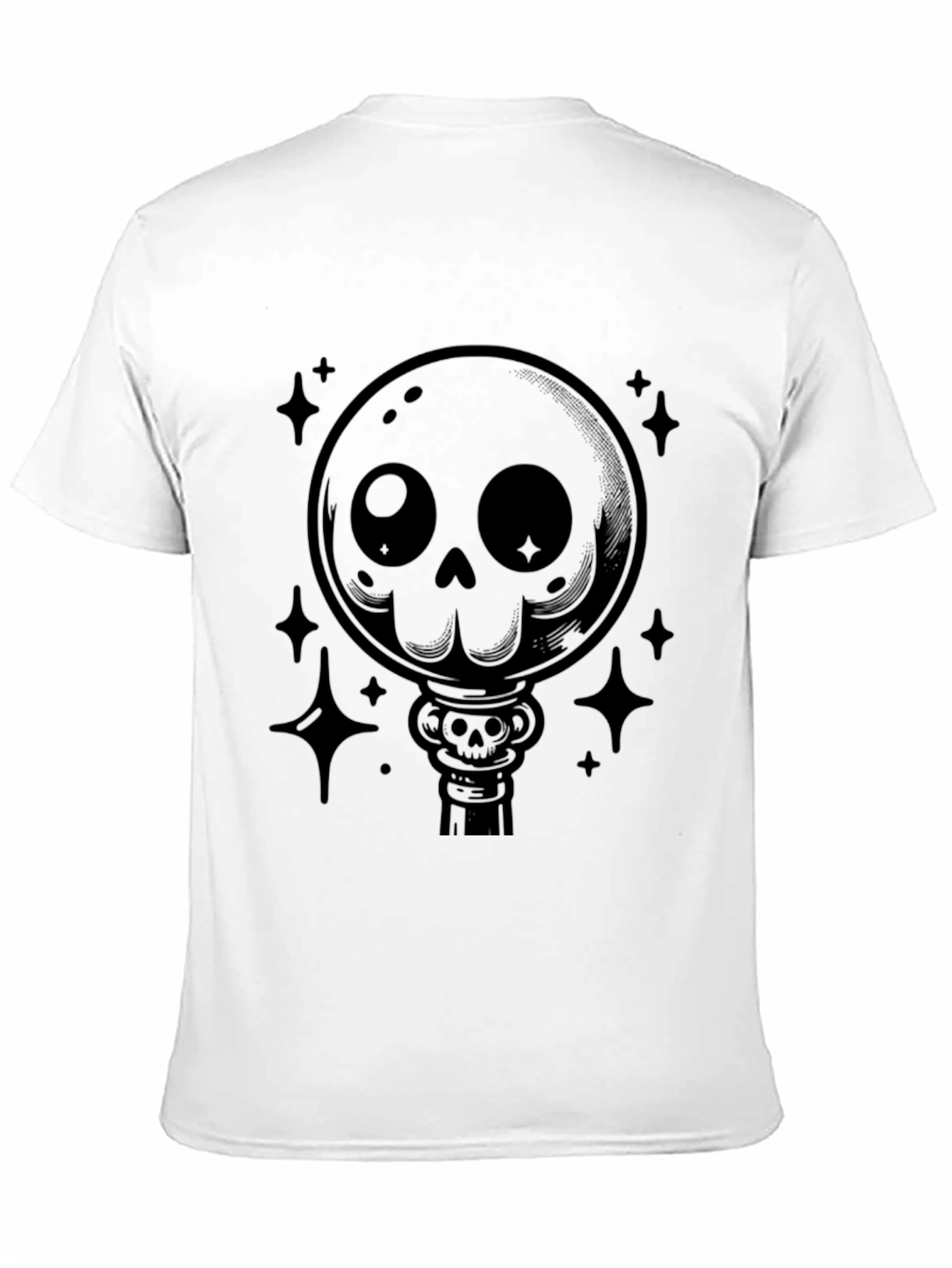 Gothic Skull Lollipop Graphic Print Black T-Shirt