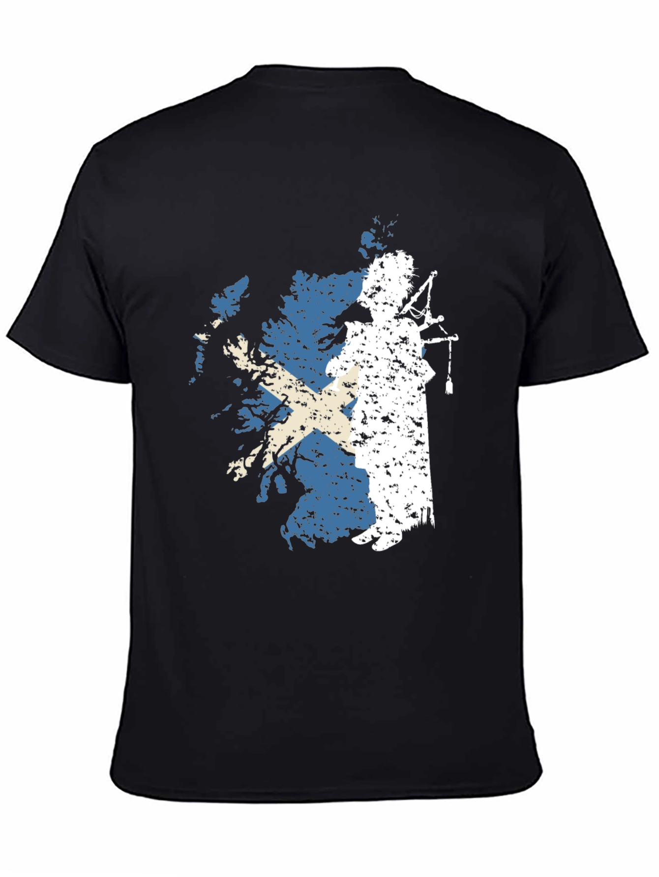 Scottish Pride T-Shirt: Bagpiper & Scotland Flag