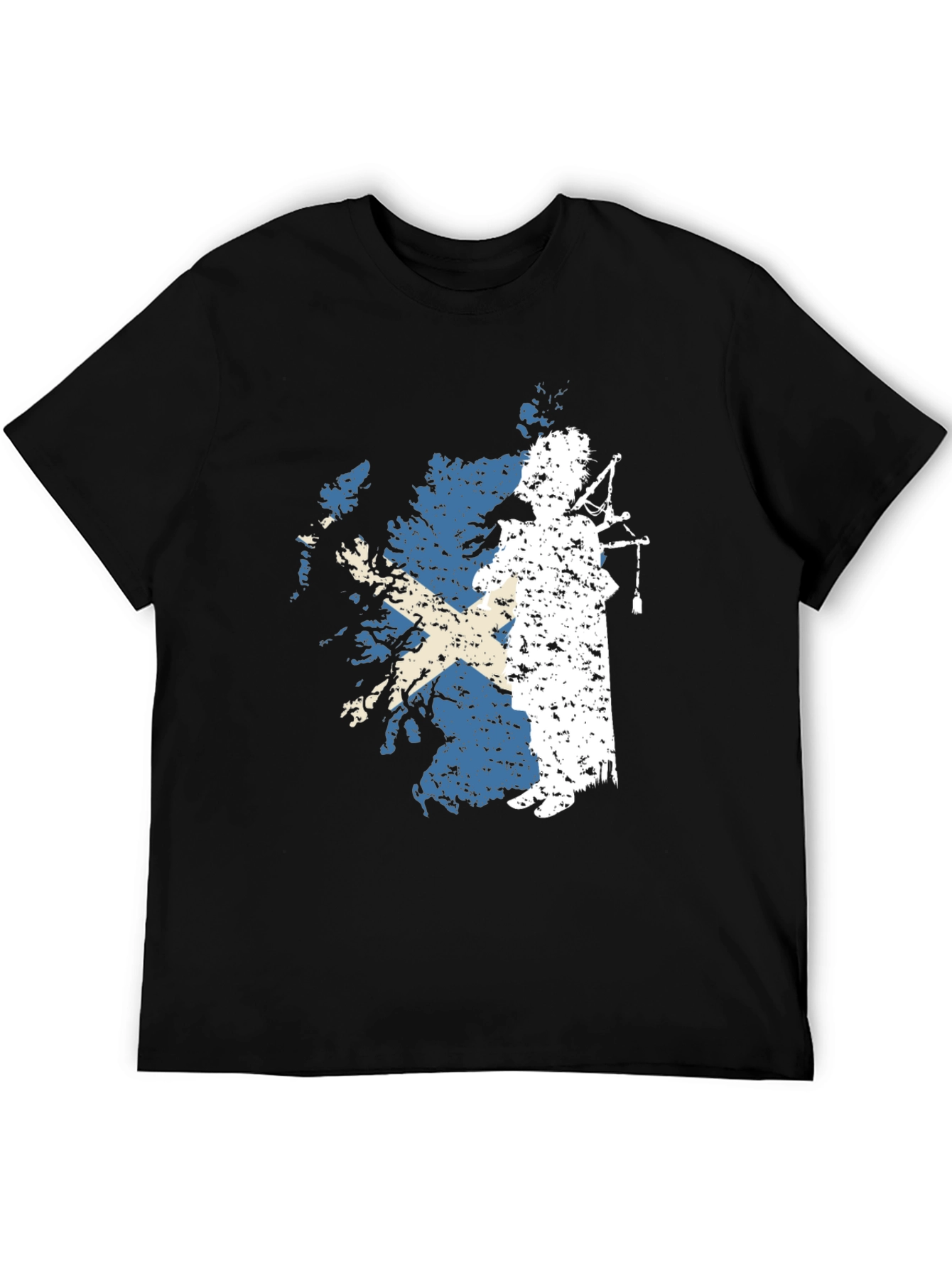 Scottish Pride T-Shirt: Bagpiper & Scotland Flag