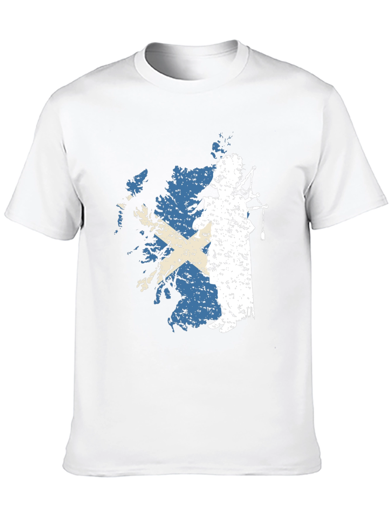 Scottish Pride T-Shirt: Bagpiper & Scotland Flag