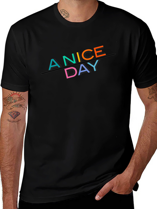 A Nice Day Graphic Tee - Short Sleeve Crew Neck T-Shirt