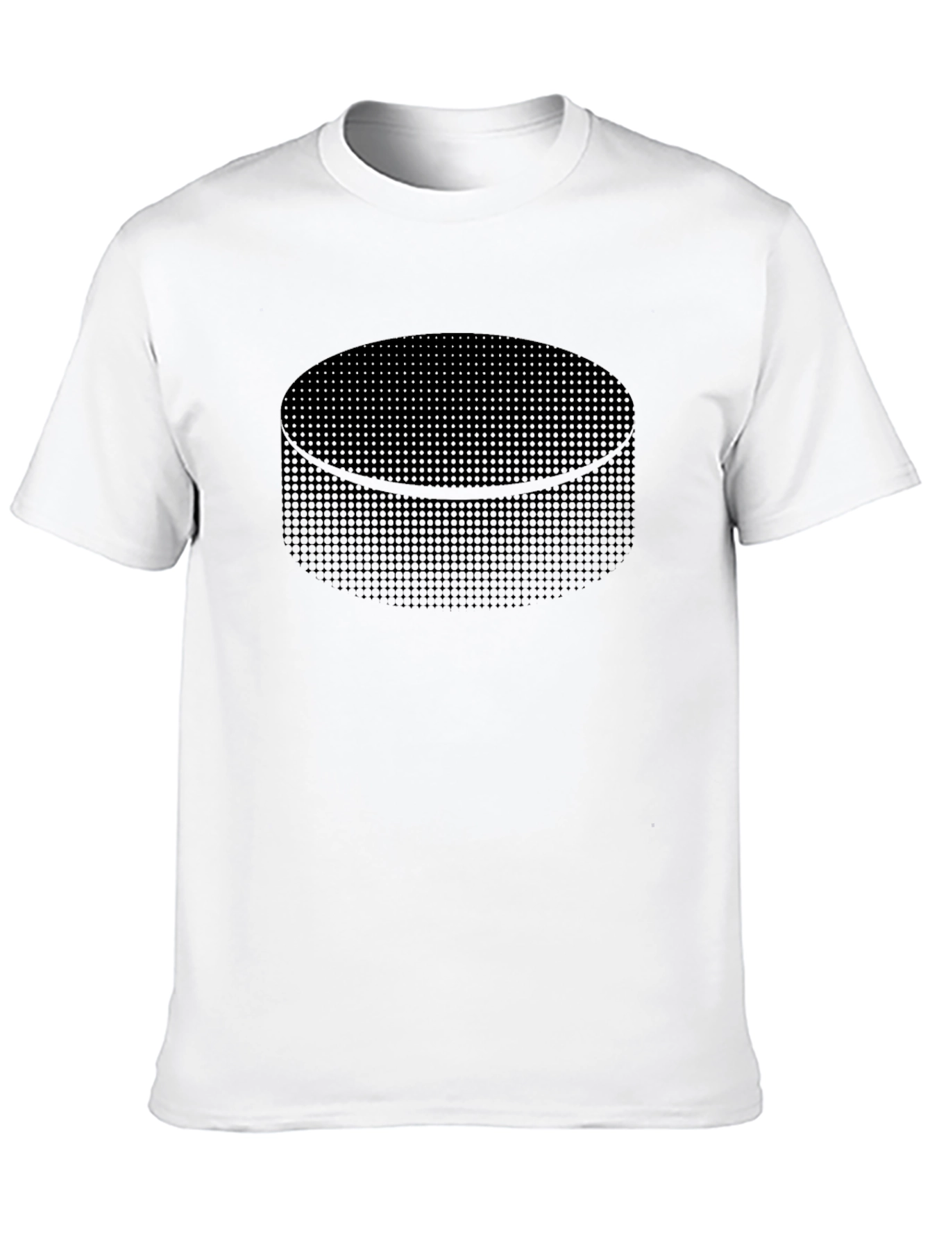 Hockey Puck T-Shirt - Unique Dot Pattern Design