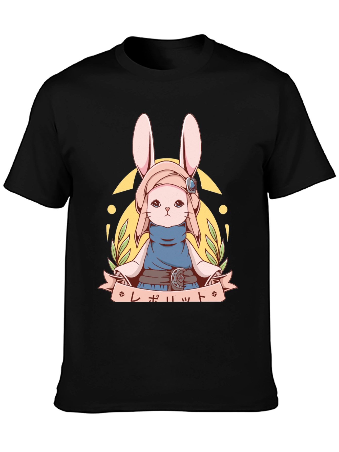 Anime Bunny T-Shirt | Unisex Black Cotton Tee
