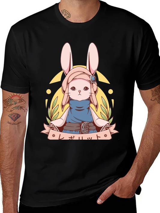 Anime Bunny T-Shirt | Unisex Black Cotton Tee