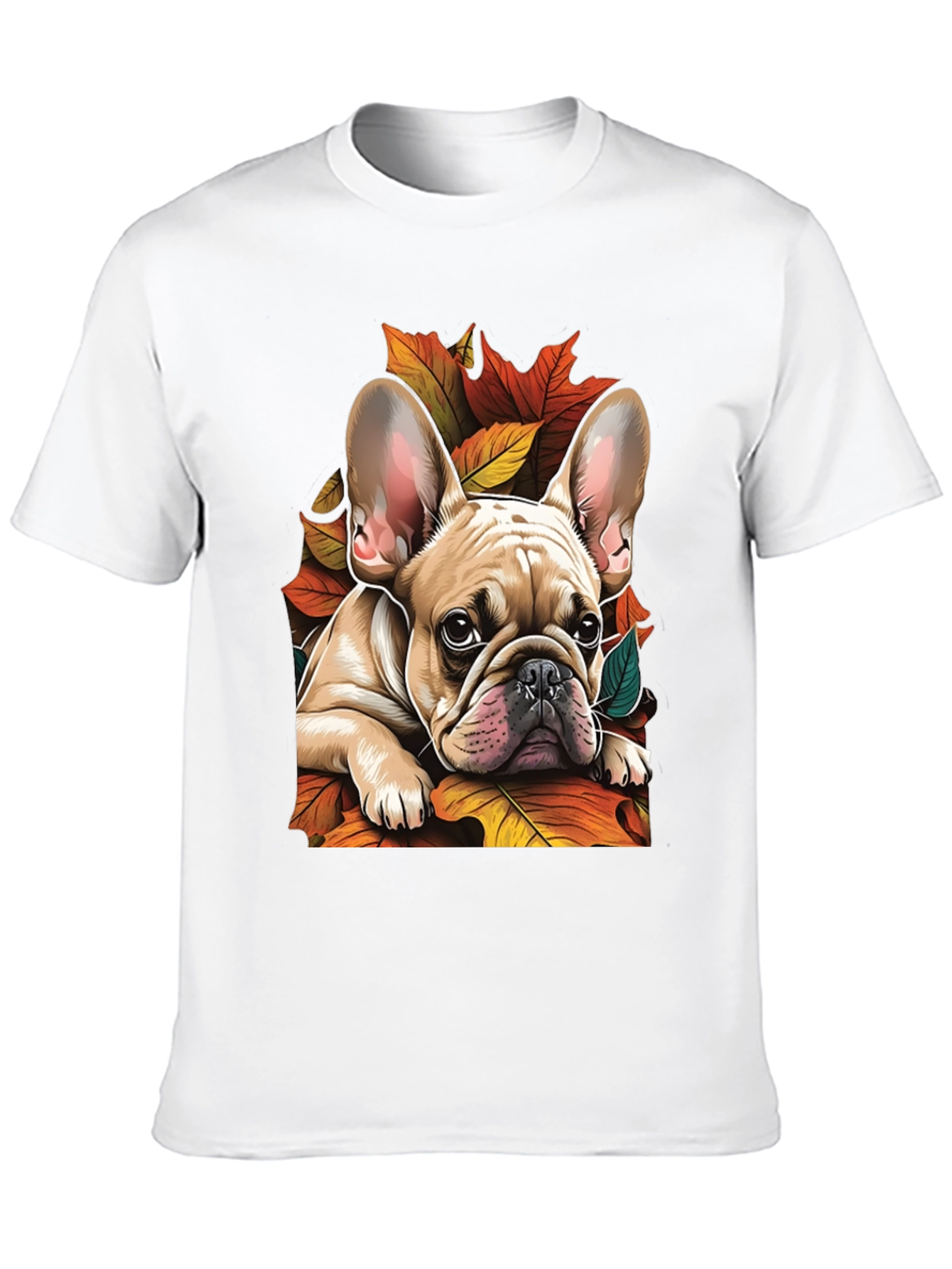 French Bulldog Fall Leaves Graphic Tee