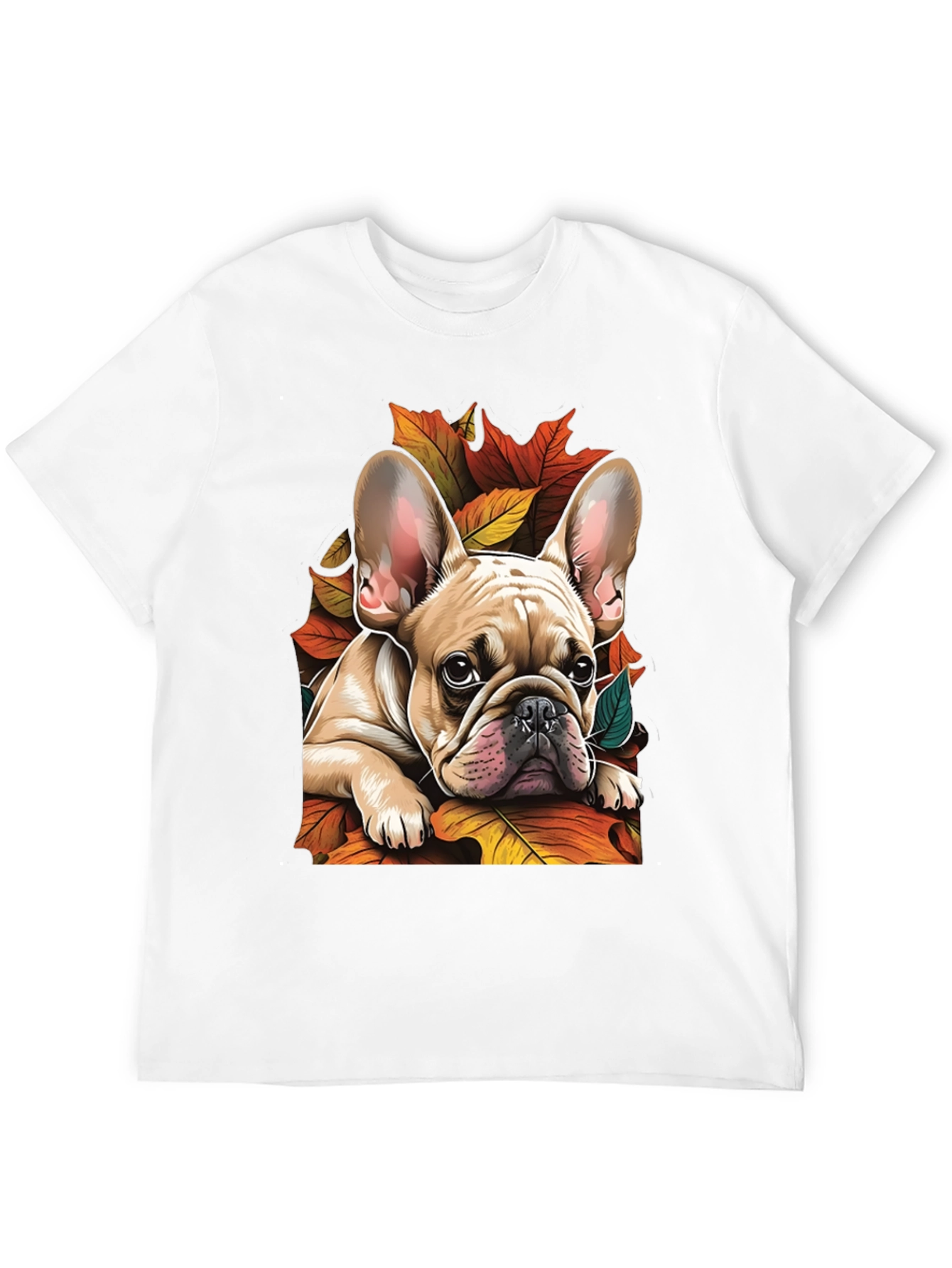 French Bulldog Fall Leaves Graphic Tee