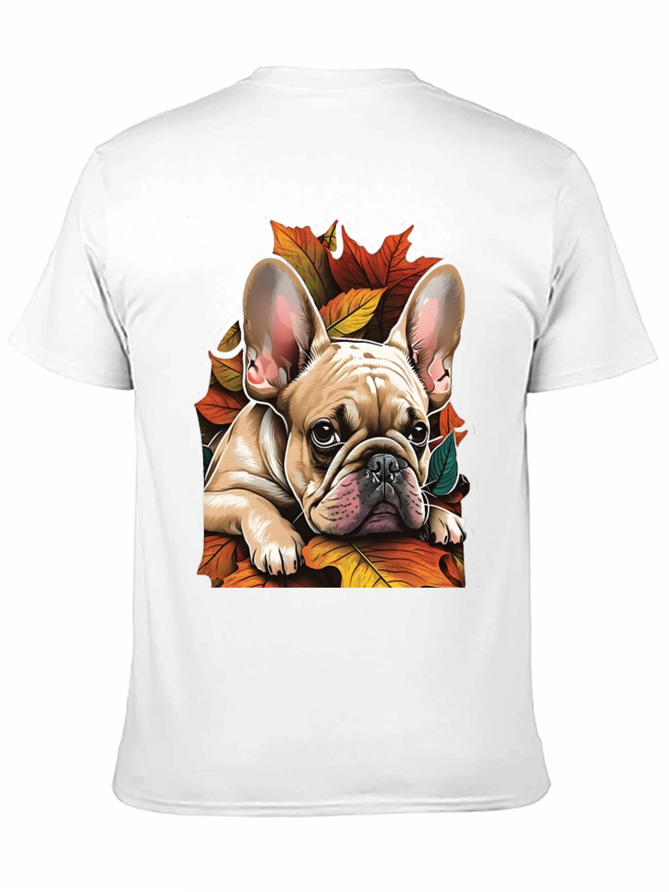 French Bulldog Fall Leaves Graphic Tee